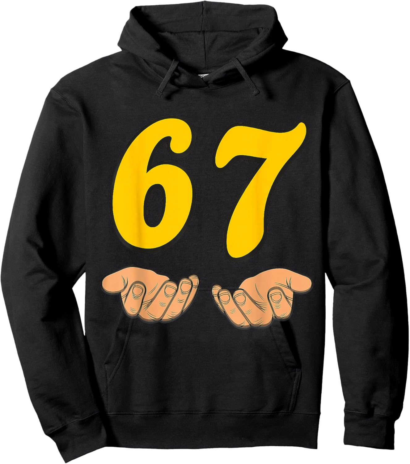 Funny Six Seven 6 7 Meme Hands Gen Alpha Slang Hoodie - Hoodie | Black