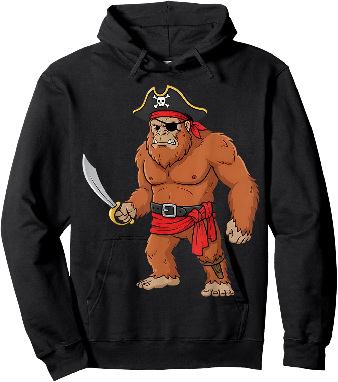 Pirate Bigfoot Toddler Boy Funny Kids Halloween Costume Hoodie - Hoodie | Black