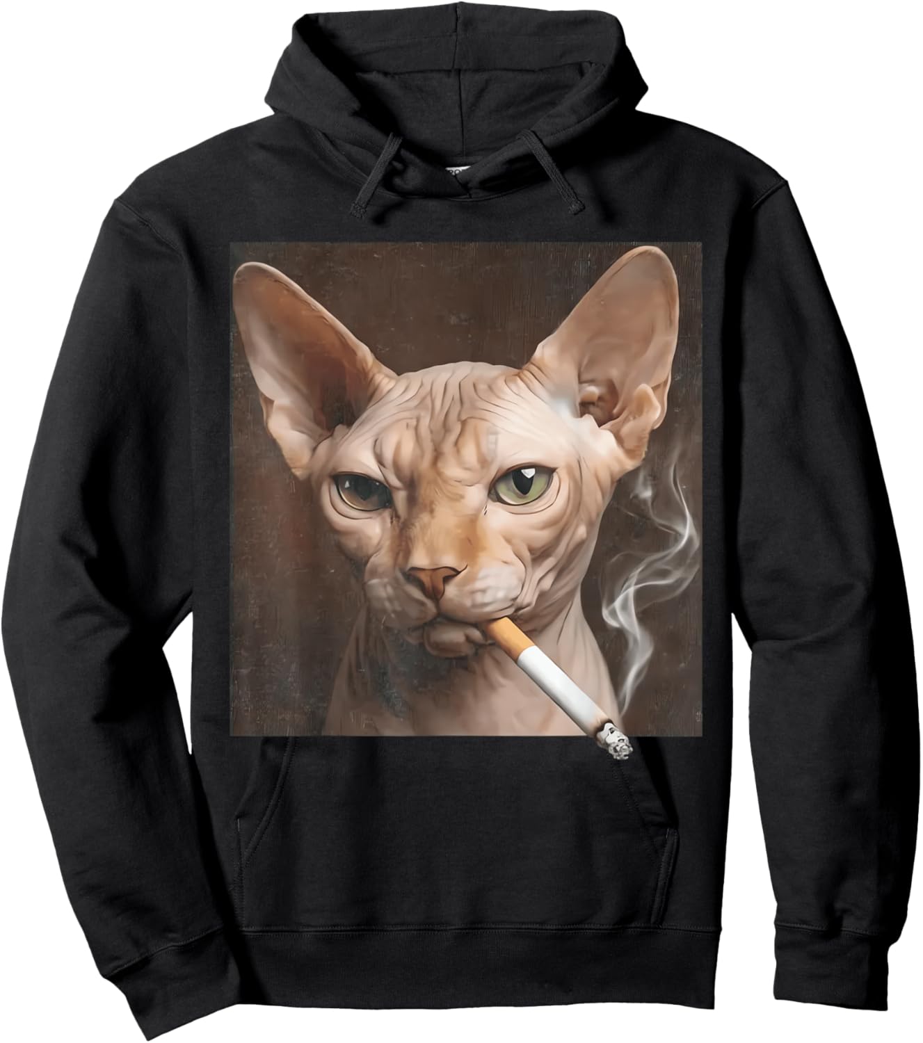 Funny Sphynx Cat Smoking Meme Lover Dog Hoodie - Hoodie | Black