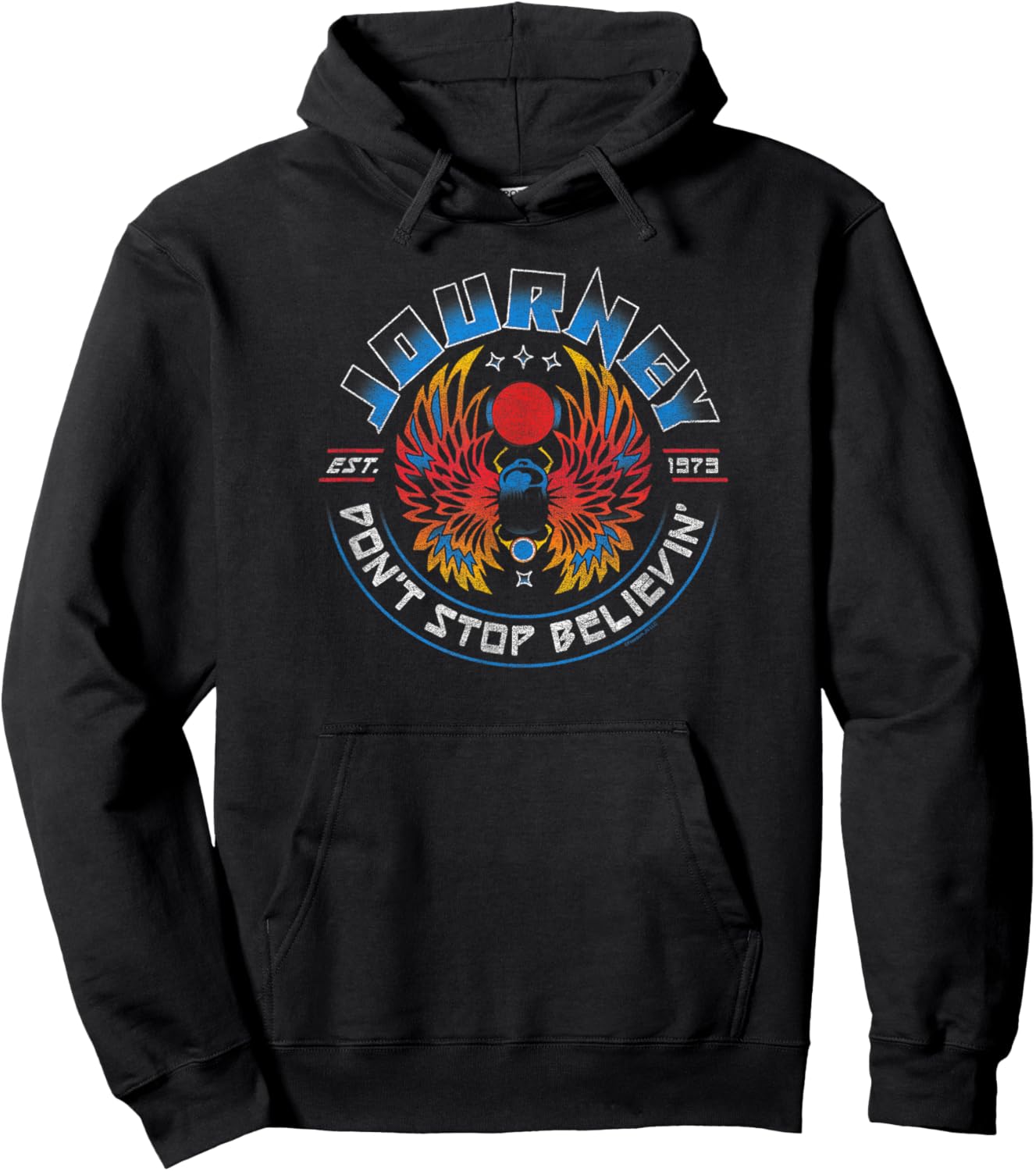 Journey Est 1973 Space Beetle Round Logo Vintage Band Hoodie - Hoodie | Black