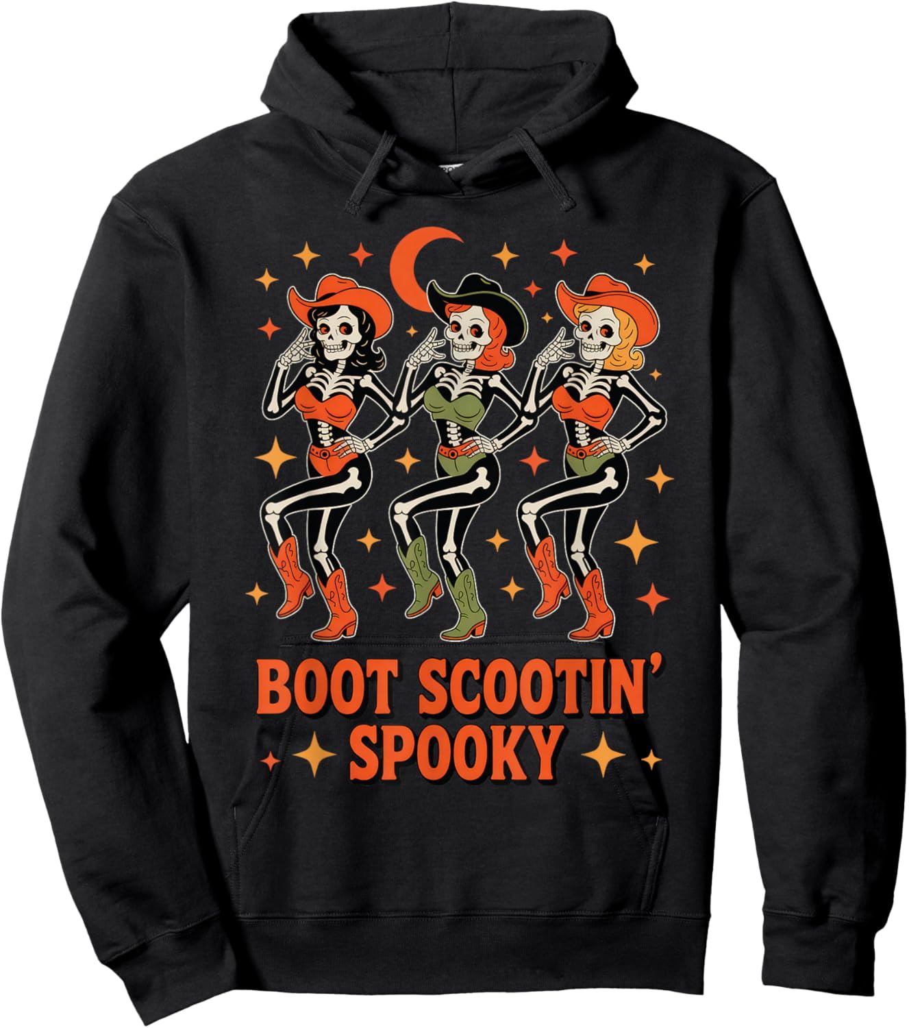 Boot Scootin Cowgirl Spooky Western Line Dance Hoodie - Hoodie | Black