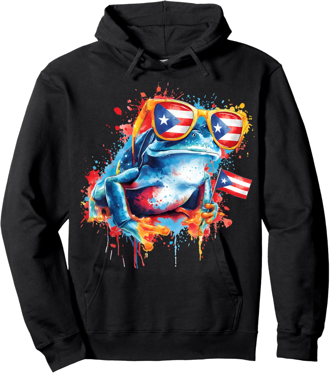 Coqui Frog Puerto Rico Taino Puerto Rican Flag Boricua Hoodie - Hoodie | Black