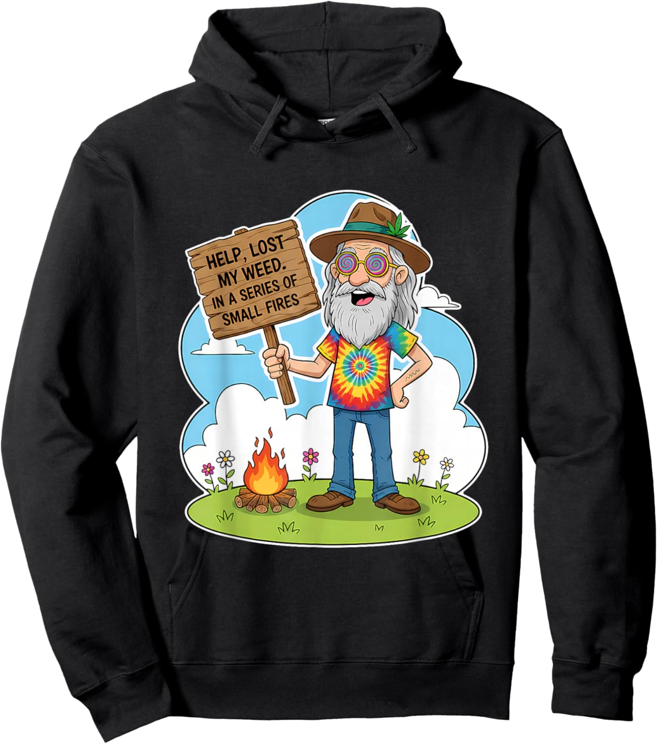 Cannabis Weed Lover Smoking Stoner 420 Help Lost My Weed Hoodie - Hoodie | Black