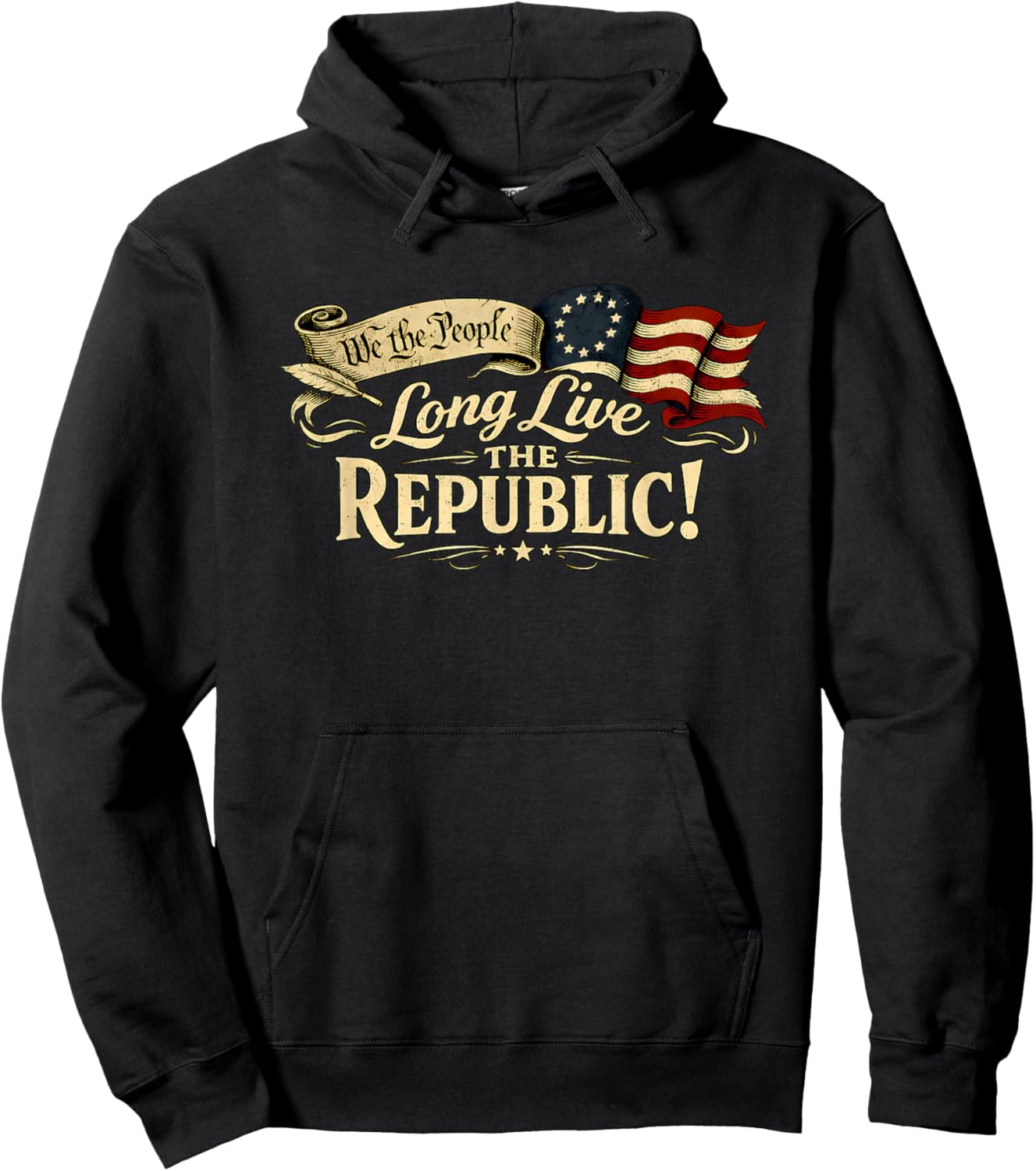 Long Live The Republic USA 1776 2026 Patriotic 4th of July Hoodie - Hoodie | Black