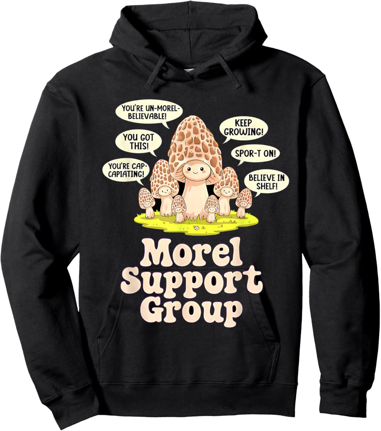 Morel Mushroom Hunting Funny Hoodie - Hoodie | Black