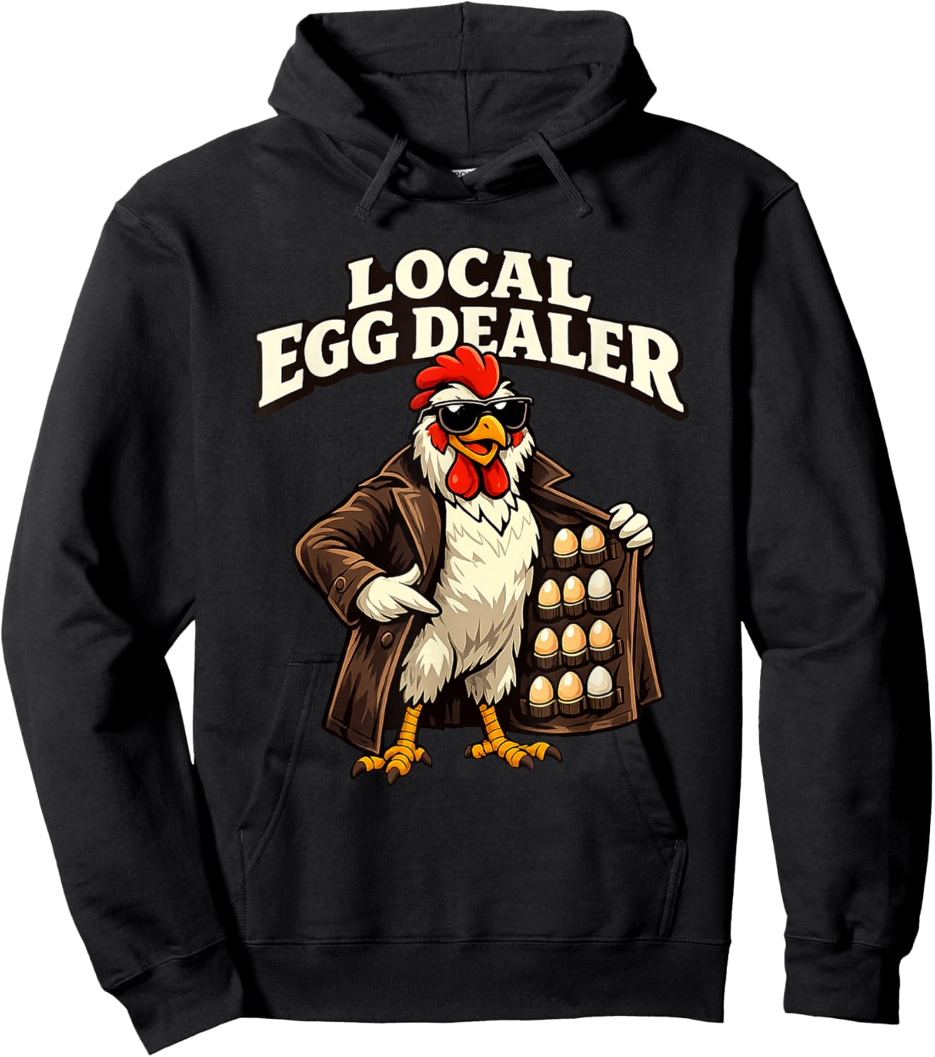 Chicken Farmer Local Egg Dealer Rancher Farm Dad Men Women Hoodie - Hoodie | Black