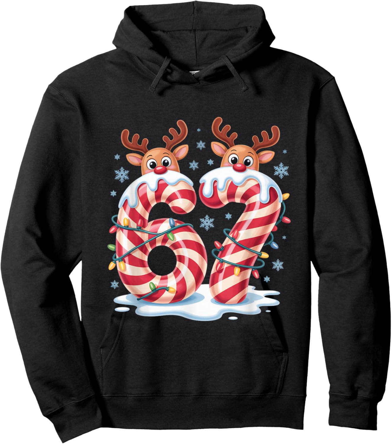 Christmas 67 Funny Xmas Six Seven Ugly Sweater 6-7 Hoodie - Hoodie | Black