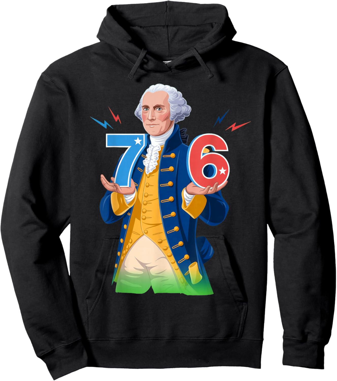 6-7 7-6 George Washington Seven Six Teacher American Hoodie - Hoodie | Black