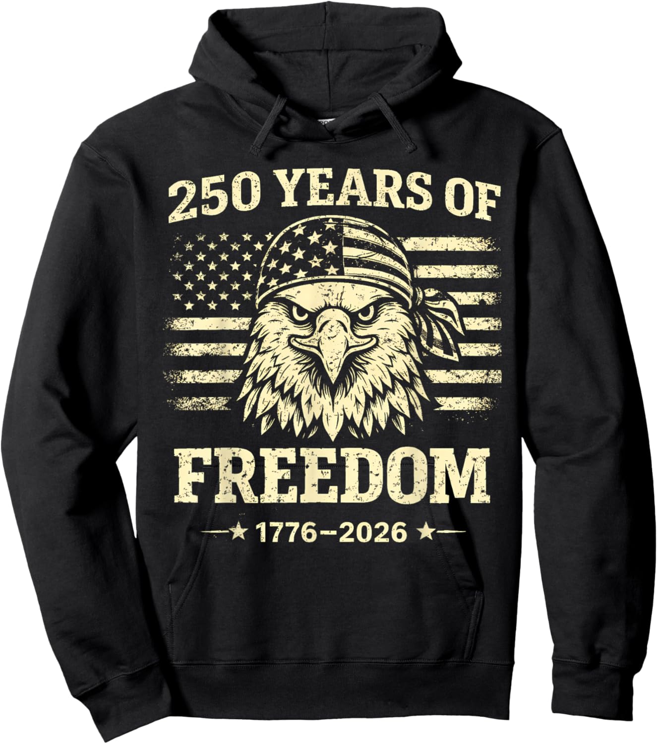 Flag Vintage 250 Years American 1776 2026 250th USA Birthday Hoodie - Hoodie | Black