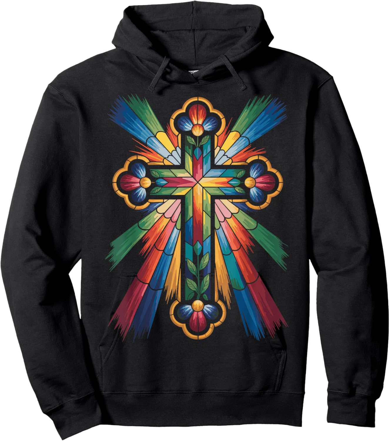 Cross Colorful Christian Religous Hoodie - Hoodie | Black