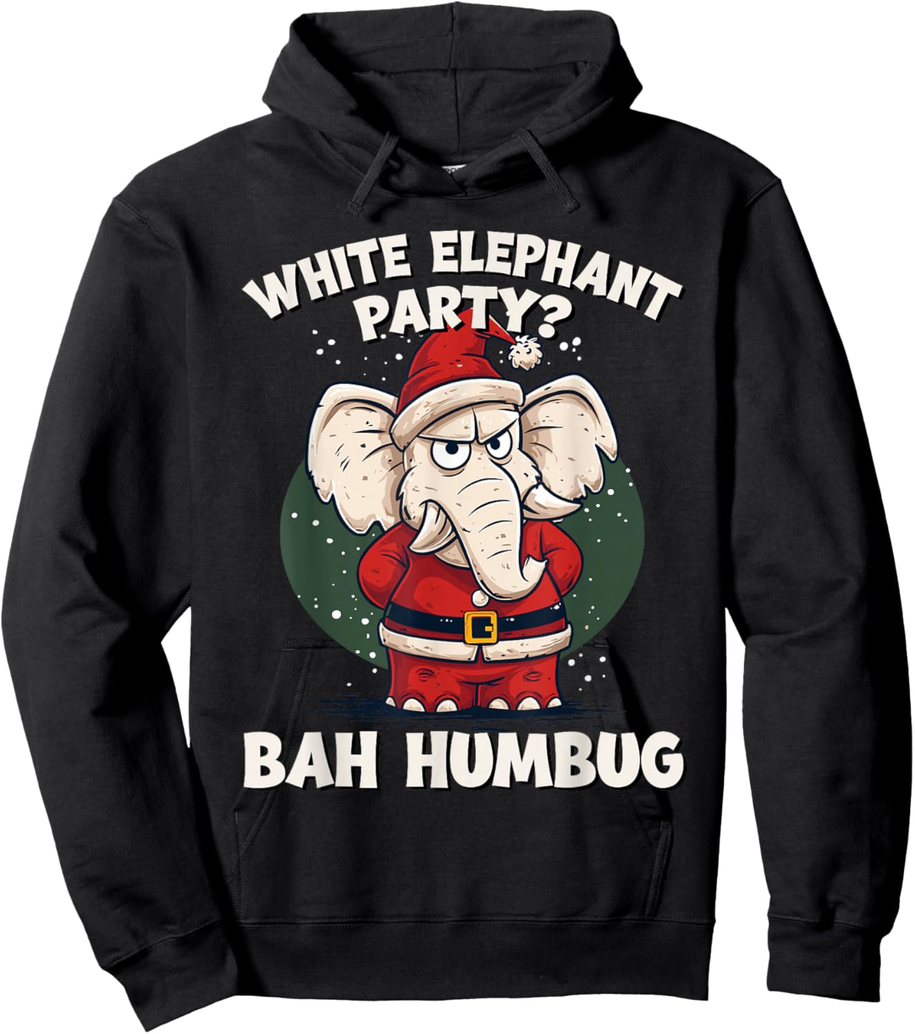 Funny White Elephant Exchange Christmas Party Gag Hoodie - Hoodie | Black