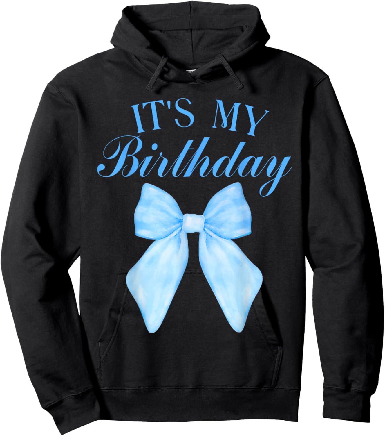 It's My Birthday Coquette Aesthetic Shirt Trendy Blue Bow Hoodie - Hoodie | Black