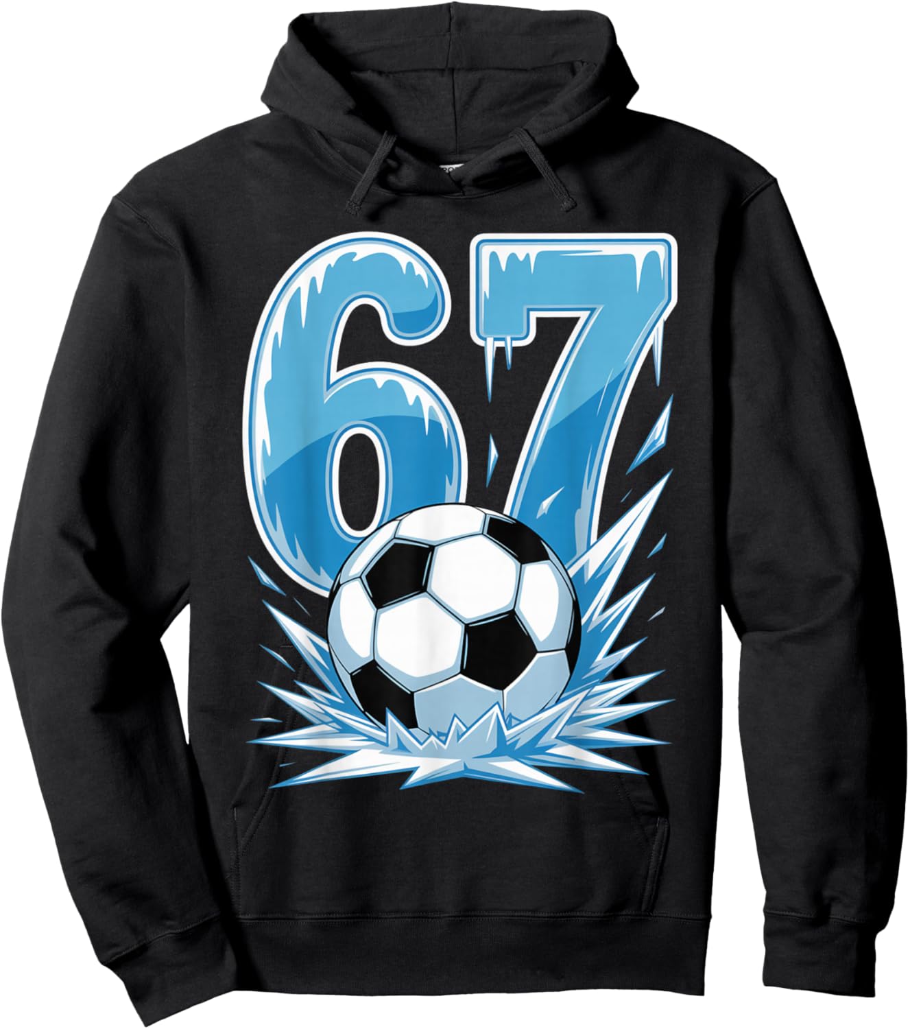 Frozen Soccer 67 Ice Sports Number Winter Style Hoodie - Hoodie | Black