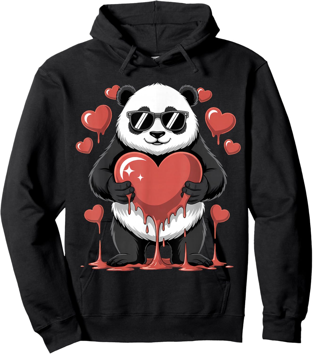 Valentines Day Cute Valentine Panda Lover Hoodie - Hoodie | Black