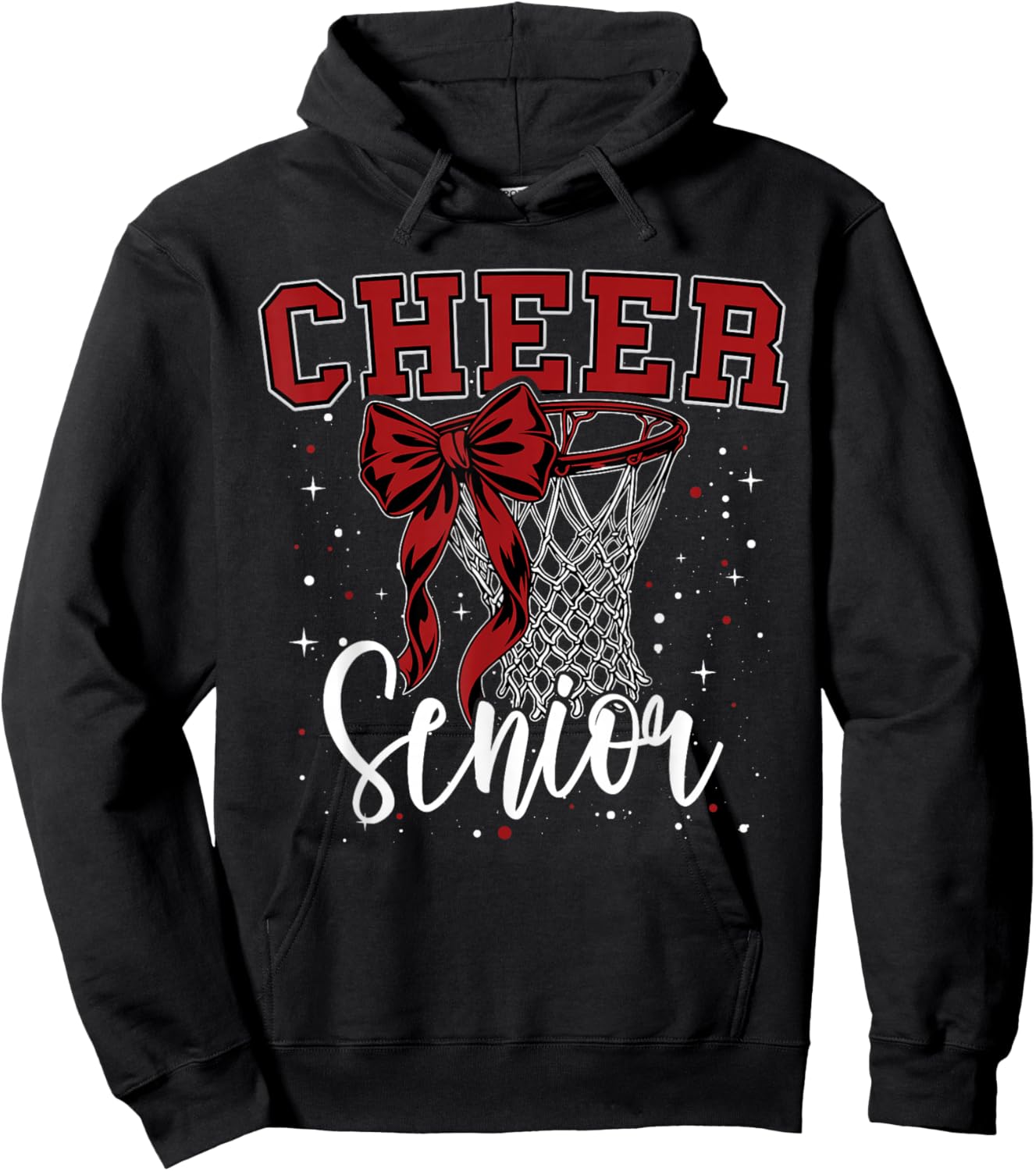 Proud Basketball Cheer Senior 2026 Cheerleading Green Team Hoodie - Hoodie | Black