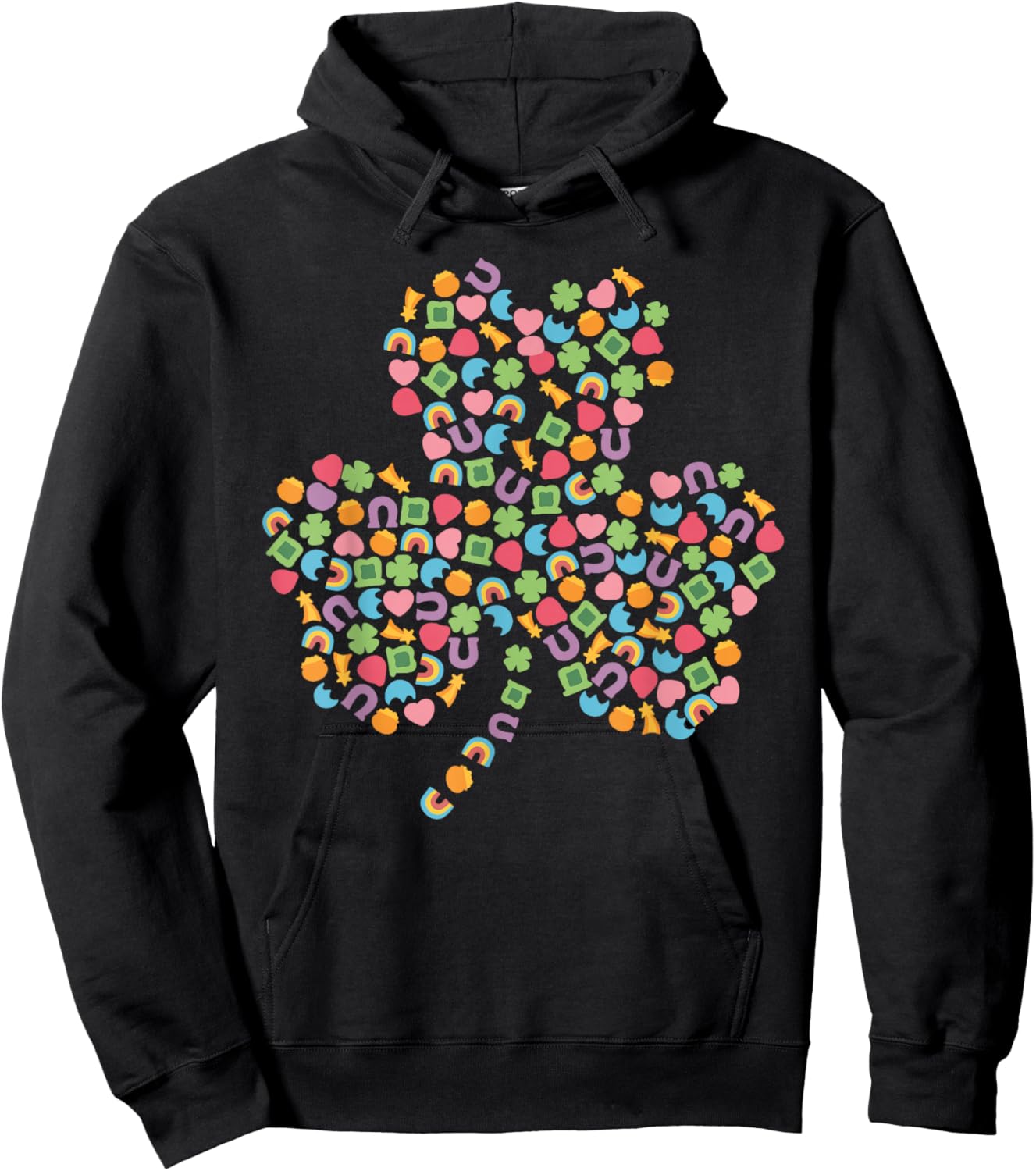 Groovy Lucky Charm Saint Patrick's Day Shamrock Irish Kids Hoodie - Hoodie | Black