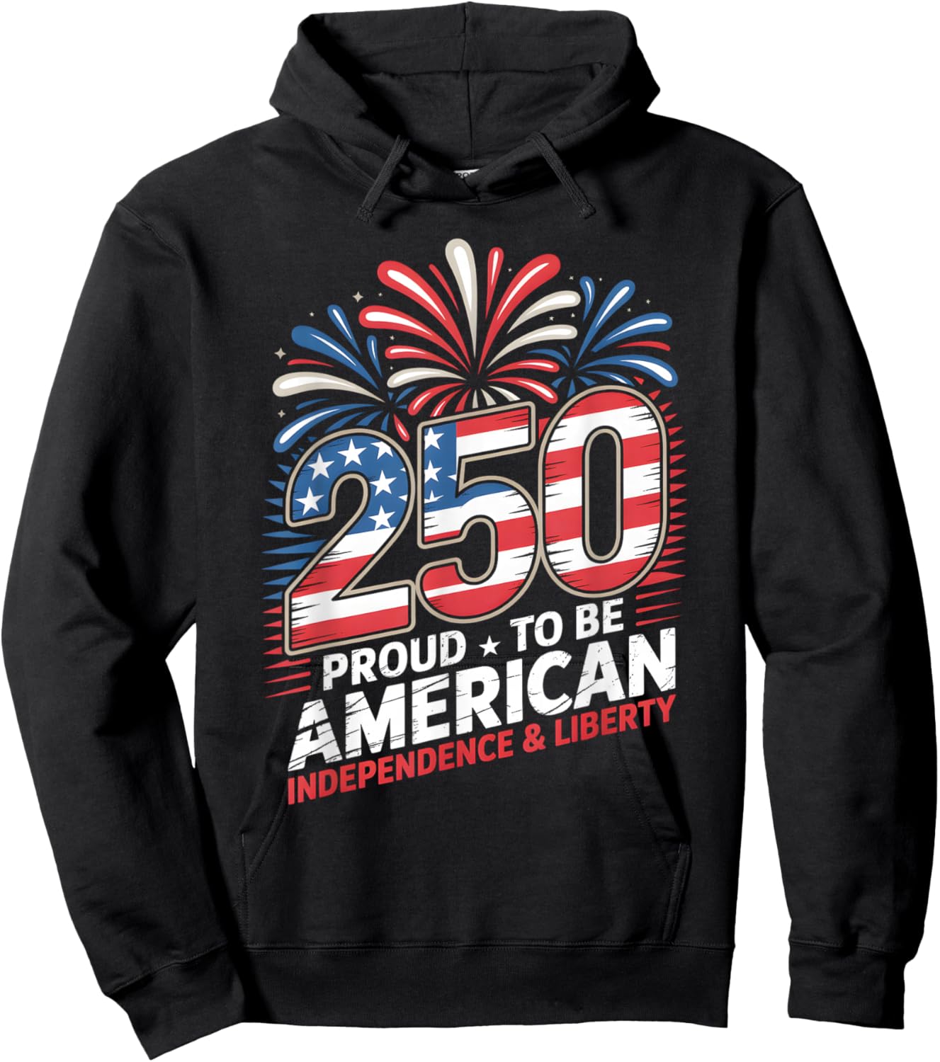250 Years of Freedom | American 1776–2026 Patriotic Hoodie - Hoodie | Black