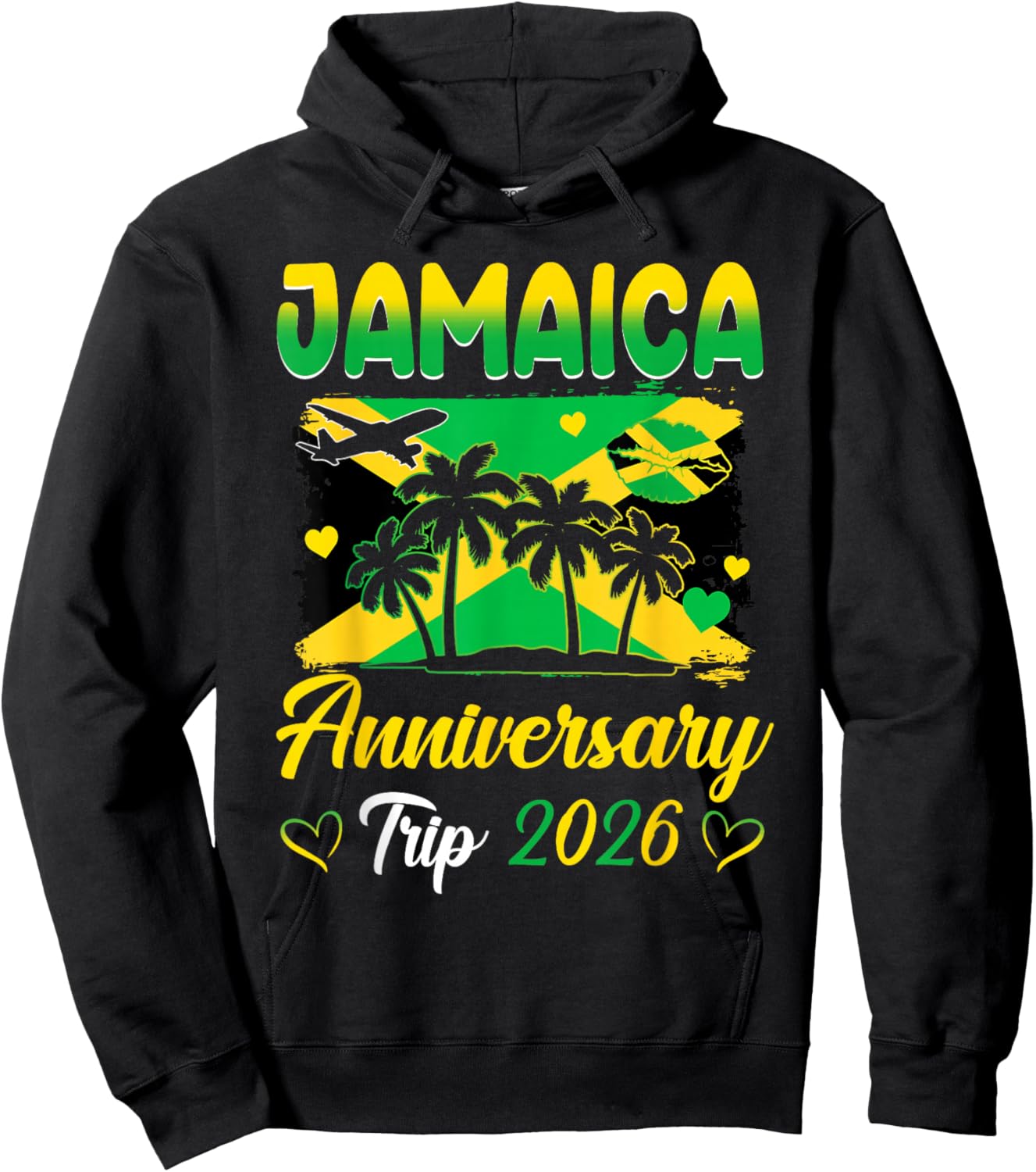 Jamaica Anniversary Trip 2026 Couple Vacay Trip Hoodie - Hoodie | Black
