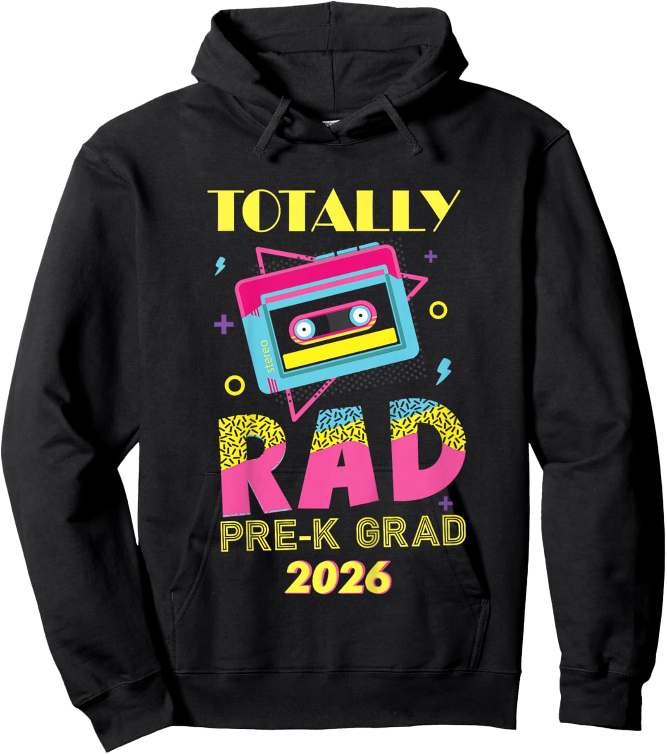 Totally Rad Pre-K Grad Preschool Graduation 2026 Hoodie - Hoodie | Black