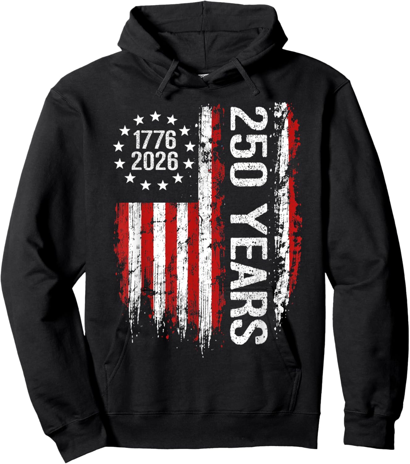 250 Anniversary USA 250th American Flag Patriotic 250 Years Hoodie - Hoodie | Black