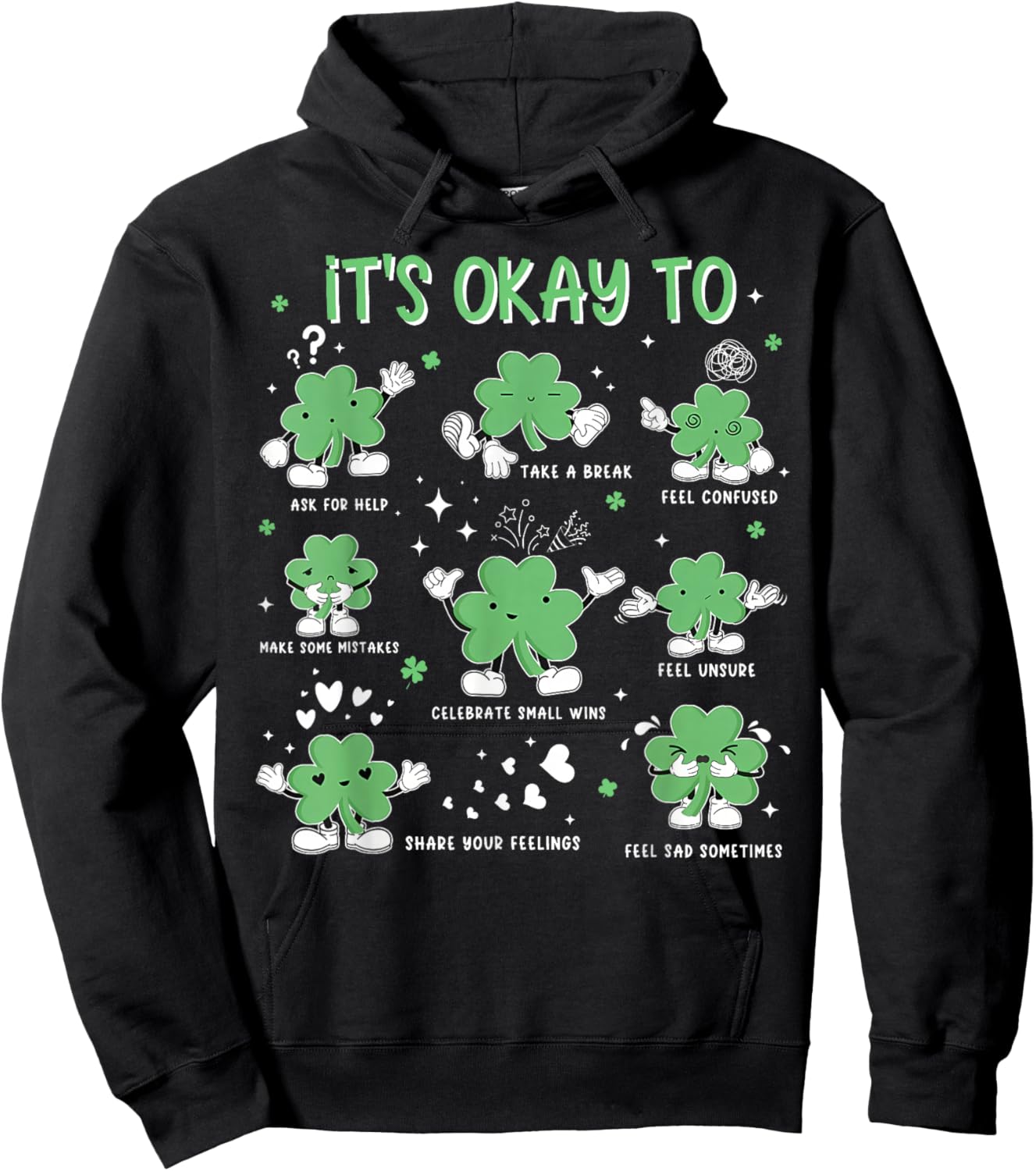 It's OK to Feel Your Feelings St. Patrick's Day SPED Teacher Hoodie - Hoodie | Black