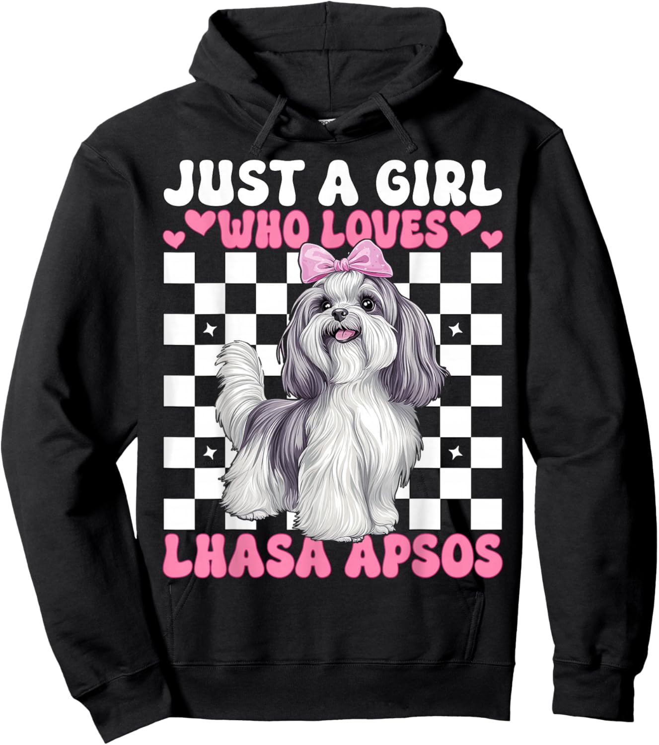 Just A Girl Who Loves Lhasa Apsos Lhasa Apso Dog Coquette Hoodie - Hoodie | Black