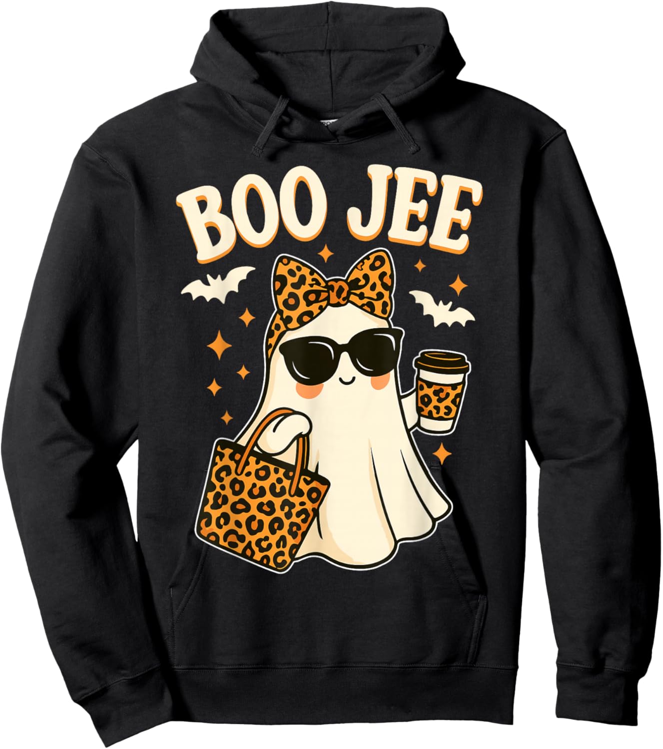 Boo JEE Ghost Shirt Halloween Women Girls Boojee Halloween Hoodie - Hoodie | Black