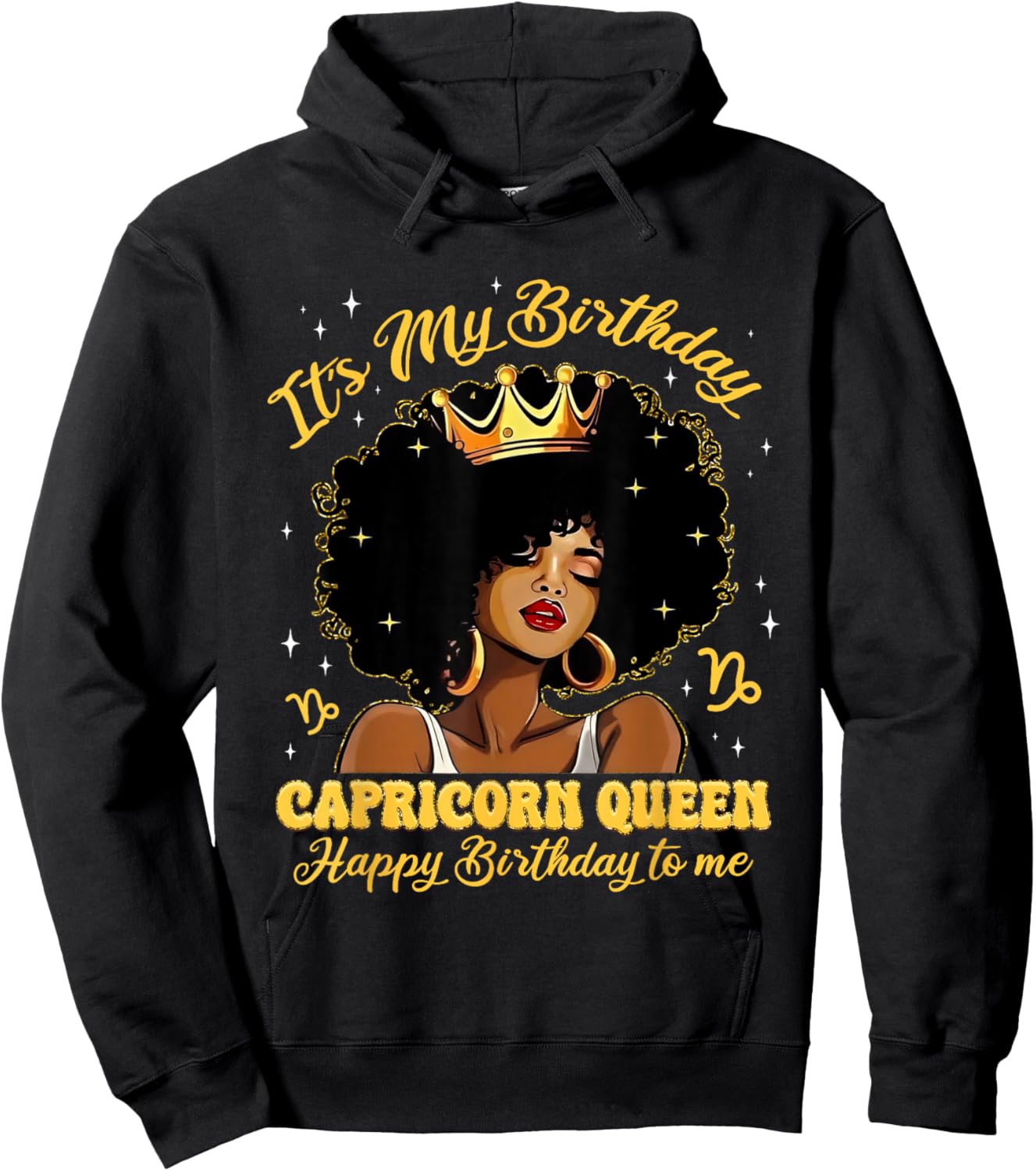 It's My Birthday Capricorn Queen Girl Zodiac Sign Birthday Hoodie - Hoodie | Black