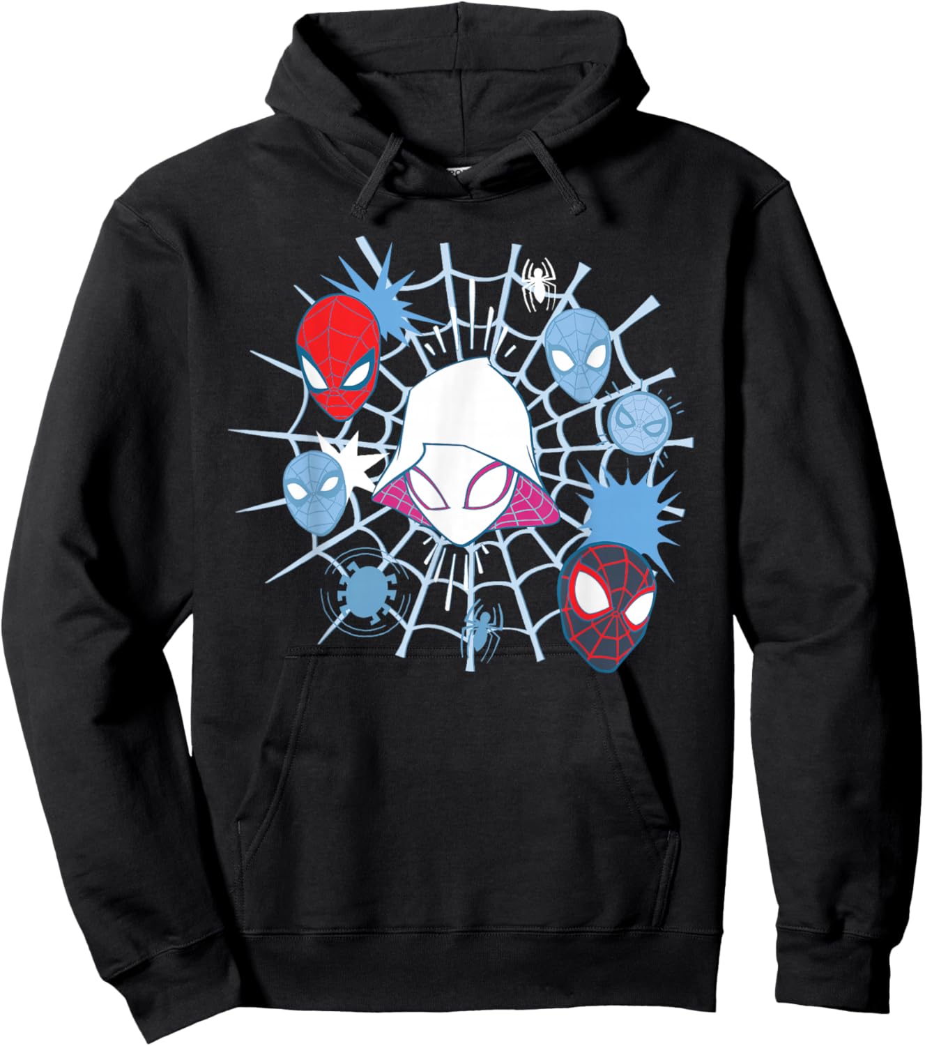 Marvel Ghost-Spider Team Spidey Big Face Collage Hoodie - Hoodie | Black