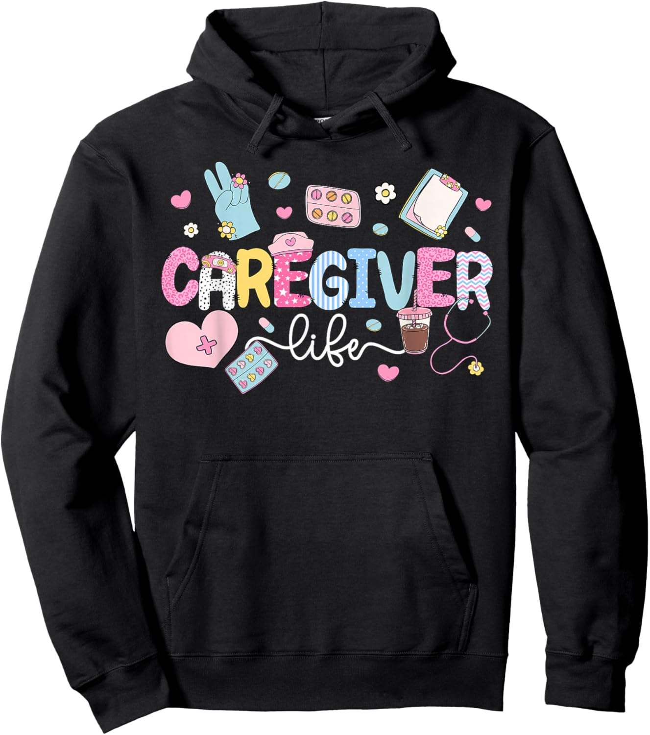 Caregiver Life Caregiving Caregivers Hoodie - Hoodie | Black