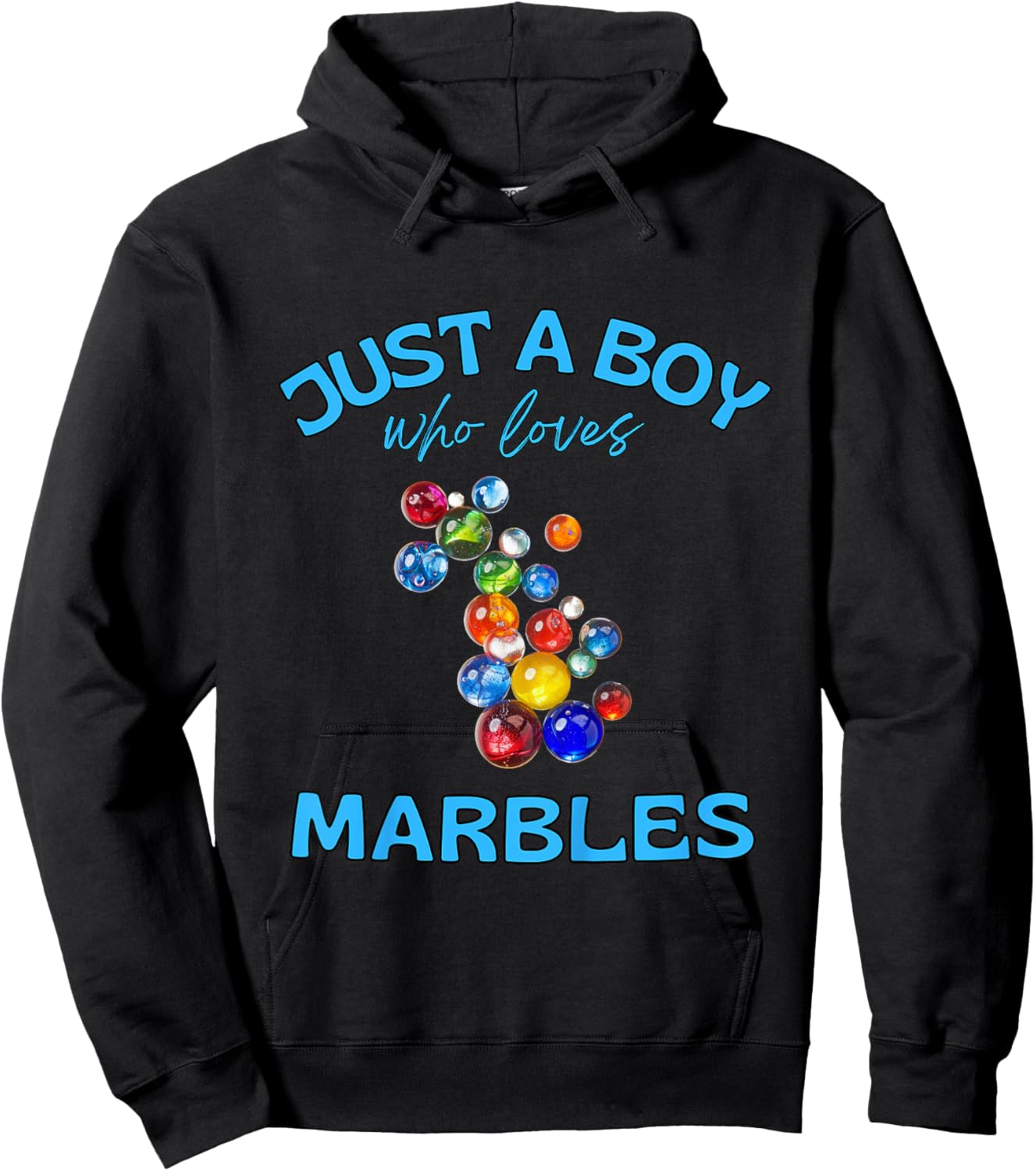 Kids Just a Boy Who Loves Marbles for Marble Players Hoodie - Hoodie | Black