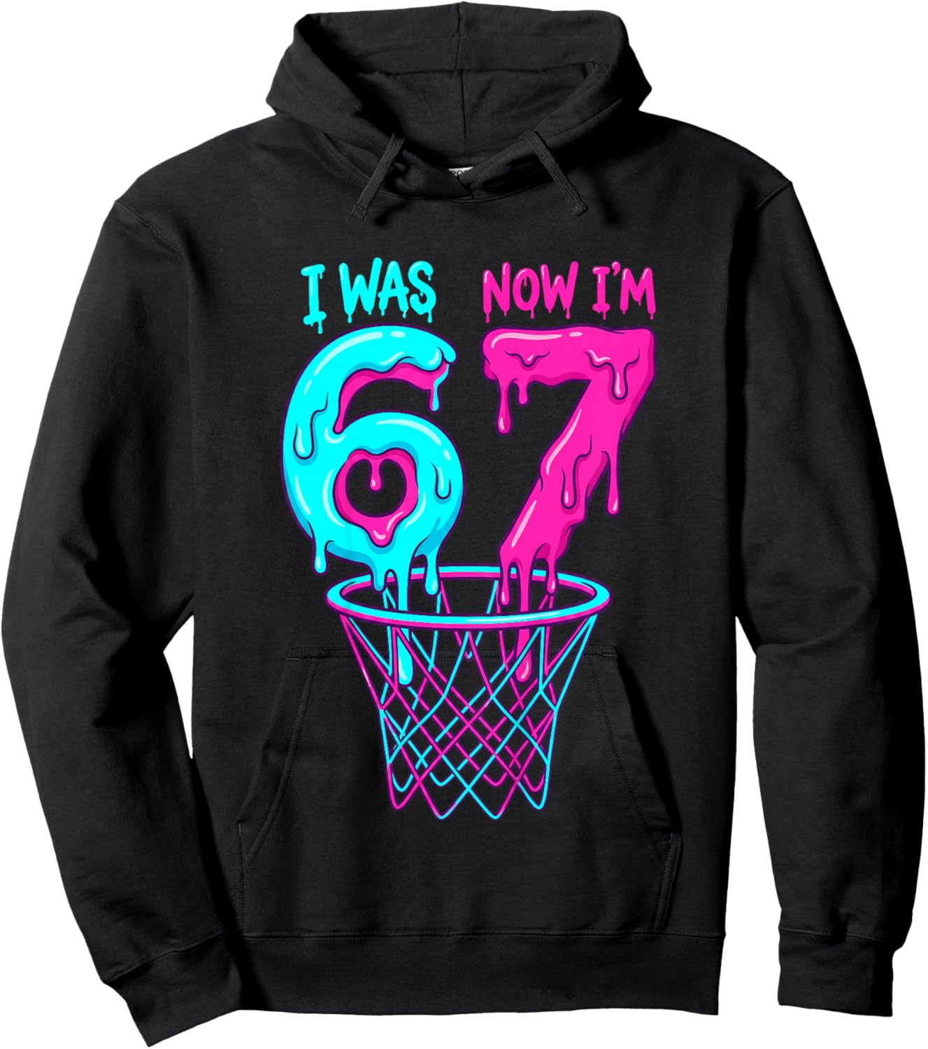 I was 6 Now I'm 7 Years Old Birthday Bday 67 Six Seven Meme Hoodie - Hoodie | Black
