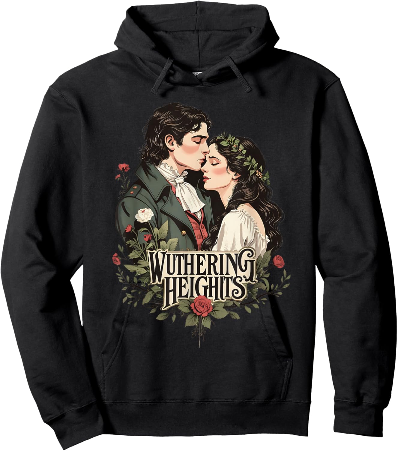Wuthering Heights, Emily Bronte and Heathcliff Lovers Hoodie - Hoodie | Black