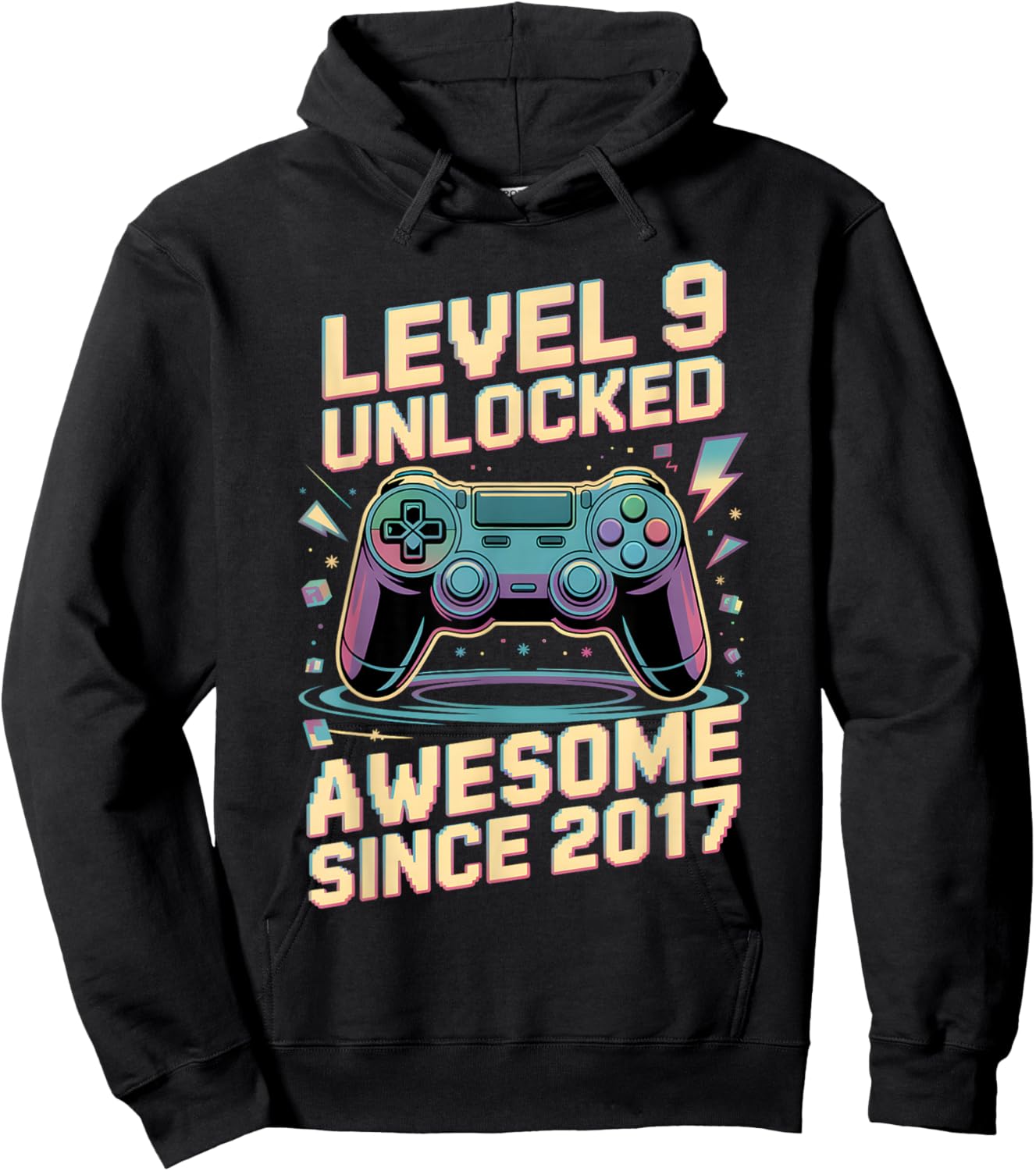 9th Birthday Boy Gift Level 9 Gamer 2017 9 Year Old Party Hoodie - Hoodie | Black