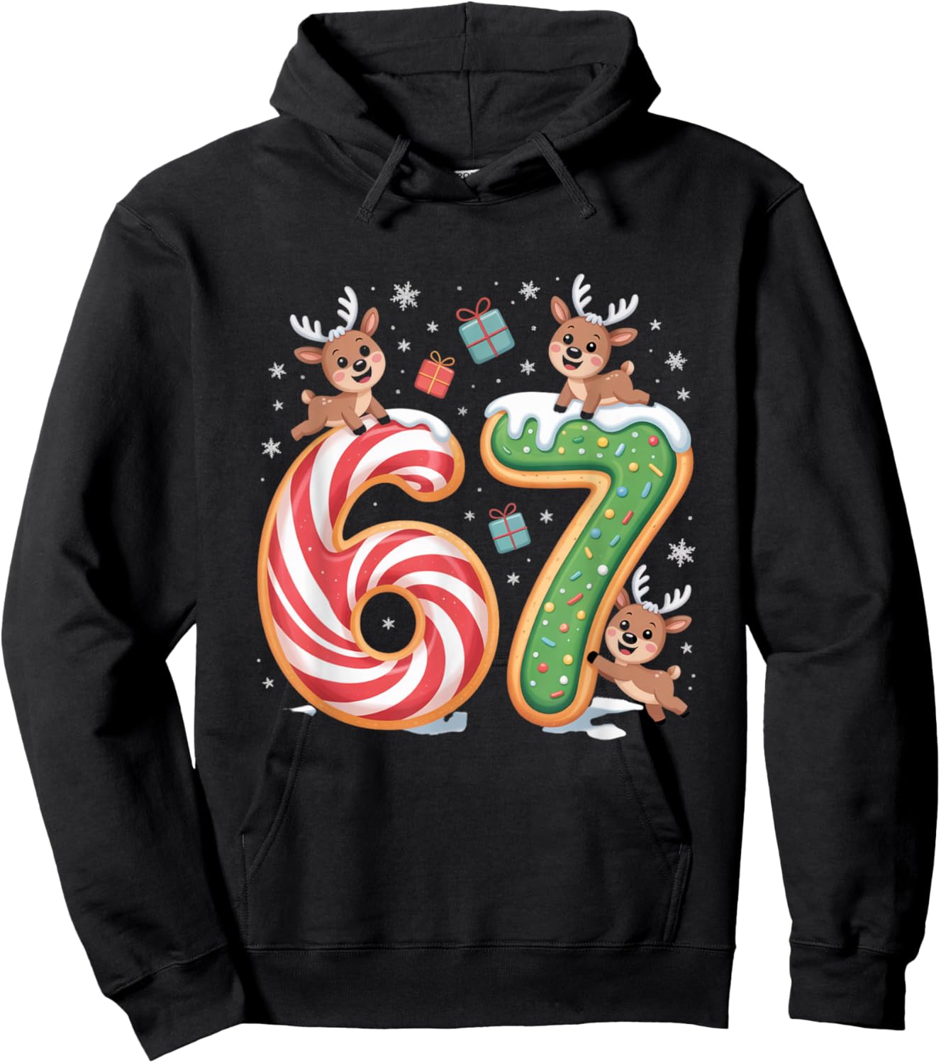 Christmas 67 Funny Xmas Six Seven Ugly Sweater 6-7 Hoodie - Hoodie | Black