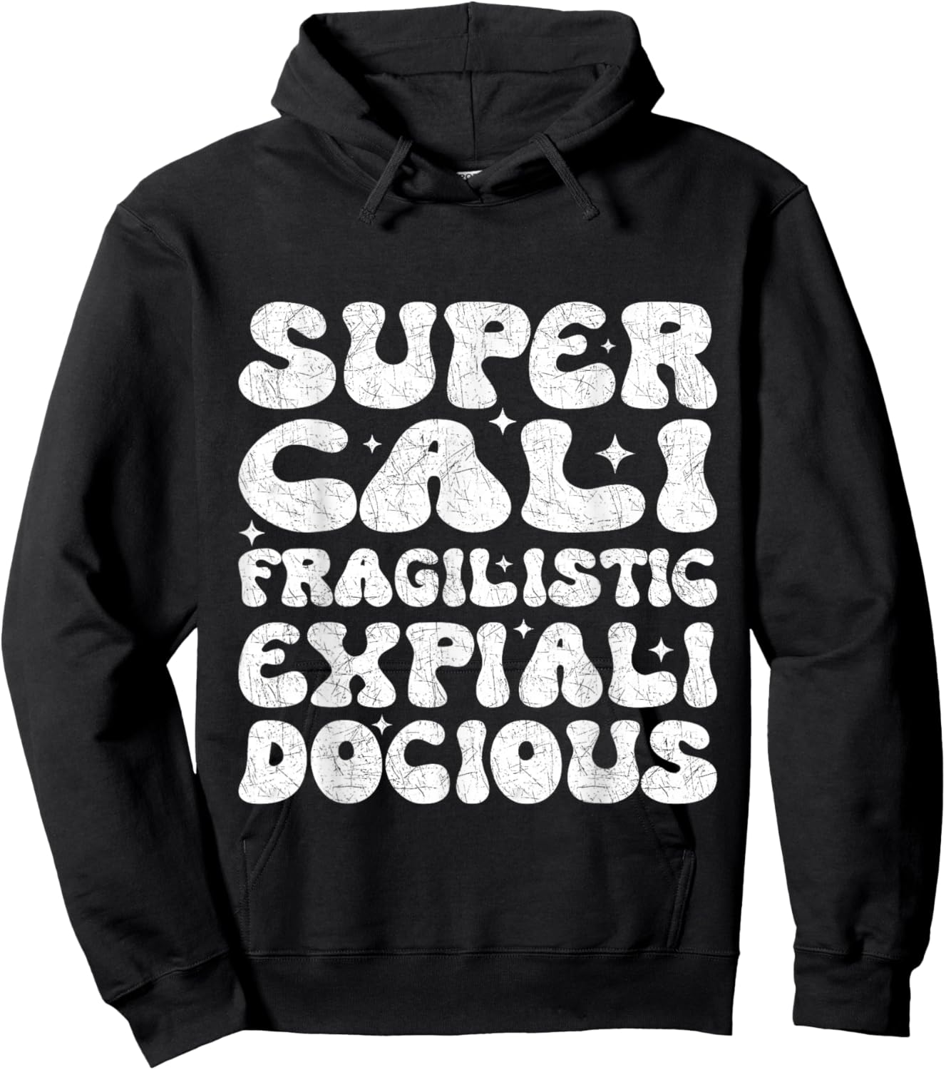 Supercalifragilisticexpialidocious Longest Word Retro Groovy Hoodie - Hoodie | Black
