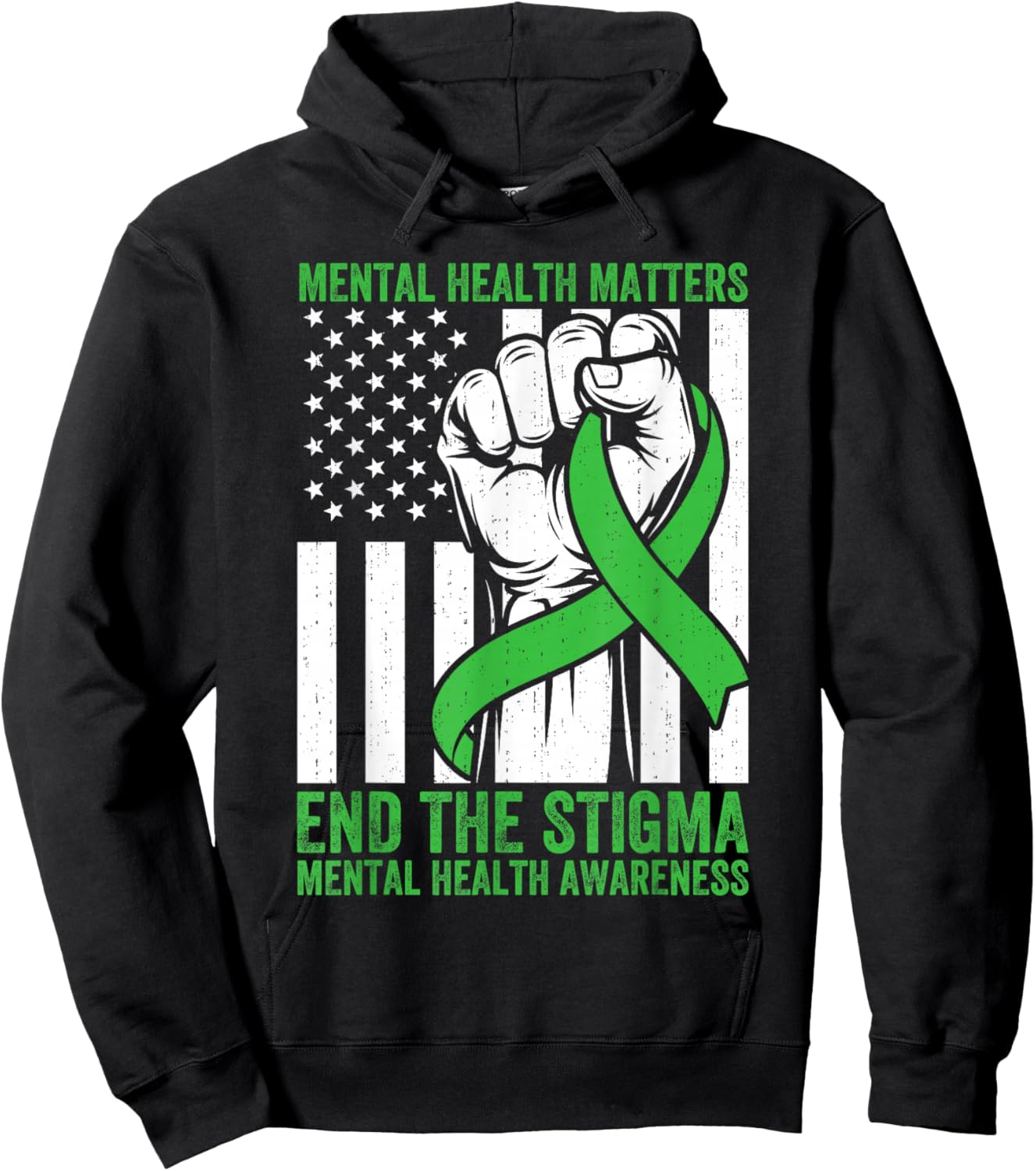 Mental Health Matters End Stigma Awareness Support Men Women Hoodie - Hoodie | Black
