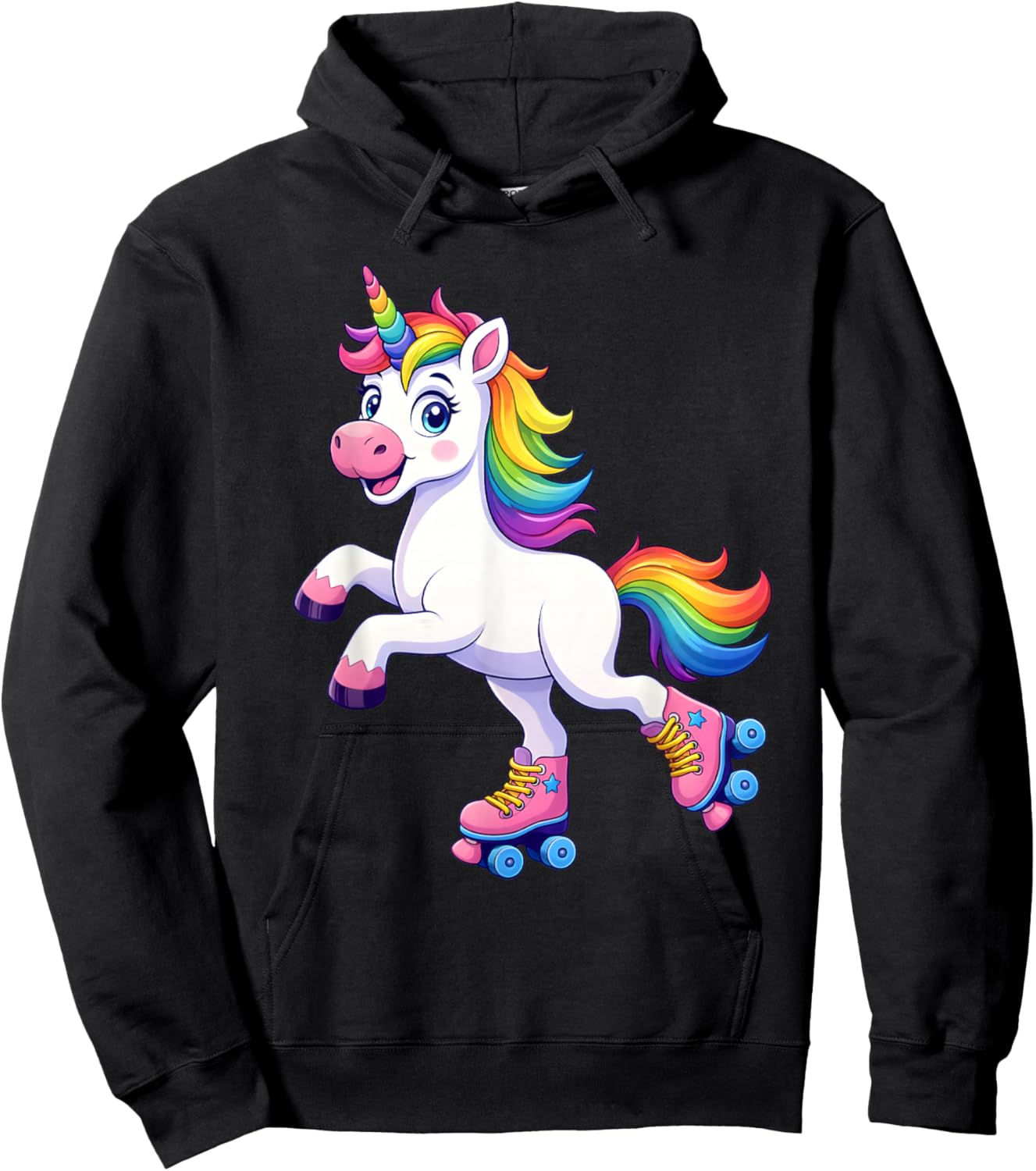 Unicorn on Roller Skates Hoodie - Hoodie | Black