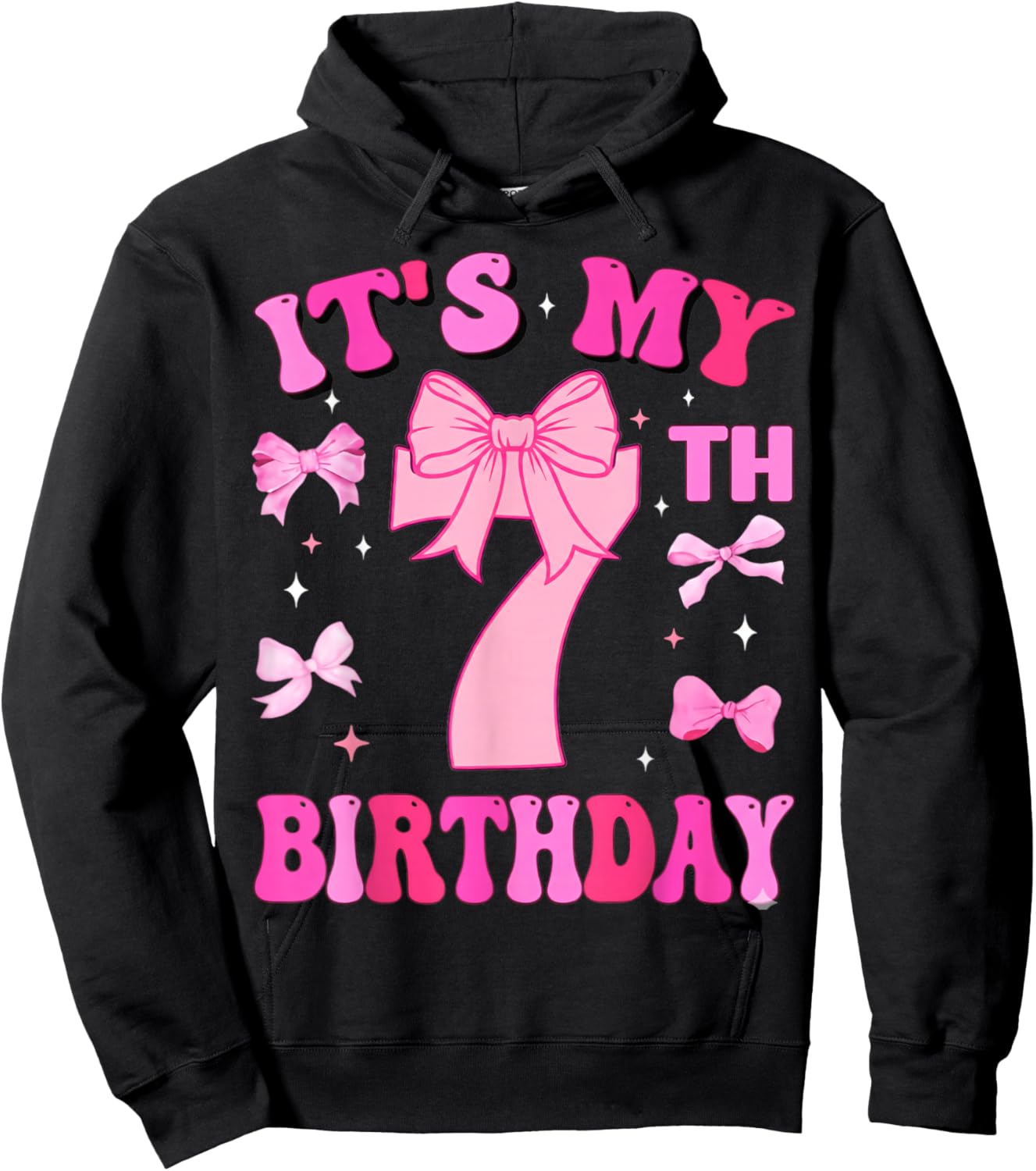 7th Birthday Girls Seven Years Old It's My 7 Bday Hoodie - Hoodie | Black