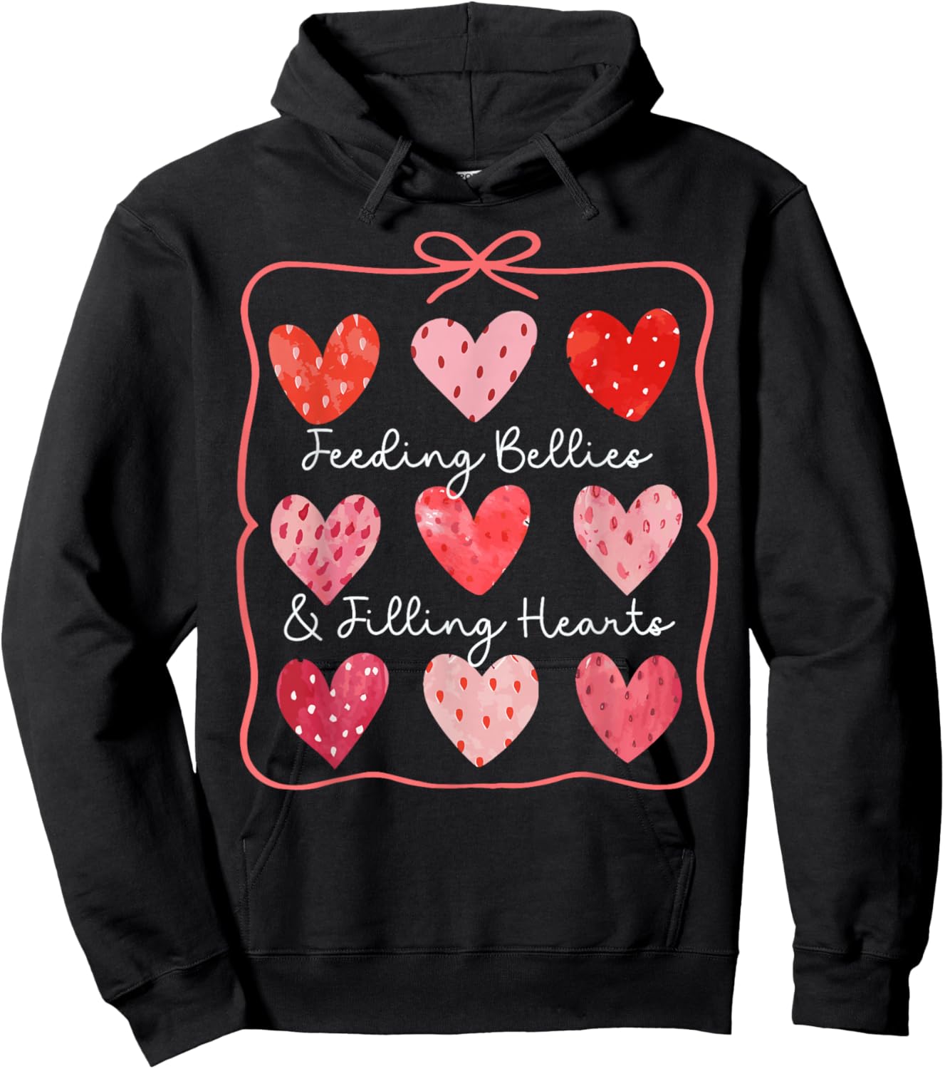 Lunch Lady Valentines Day Cafeteria Strawberry Sweethearts Hoodie - Hoodie | Black