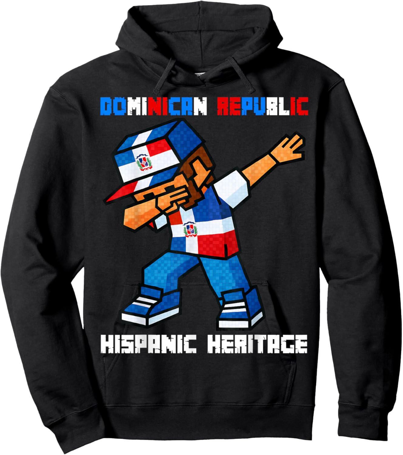 Dominican Republic Dab Boy Game Pixel Hispanic Heritage Kids Hoodie - Hoodie | Black
