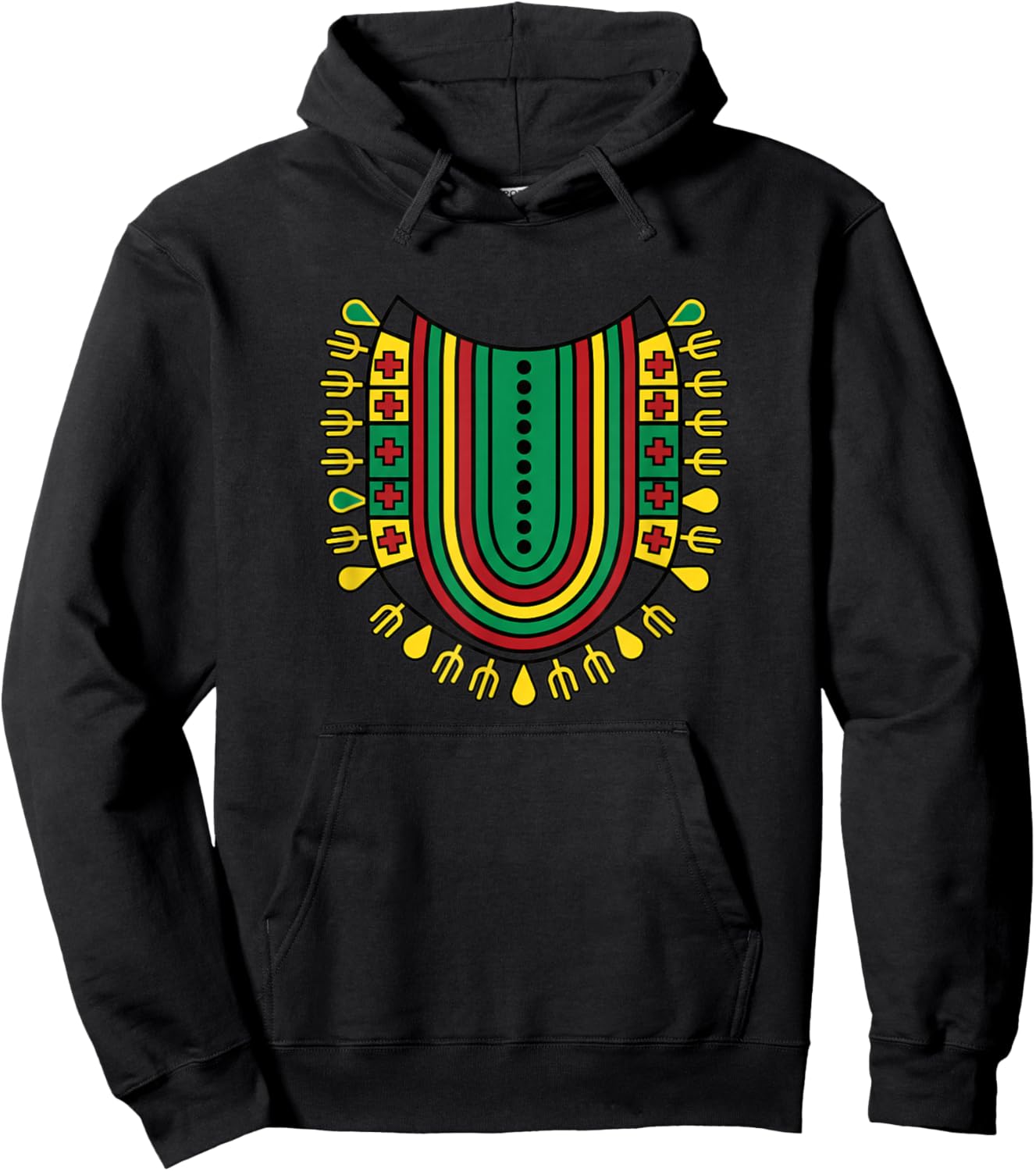 Afrocentric Dashiki Kids African Heritage Pattern Rasta Vibe Hoodie - Hoodie | Black
