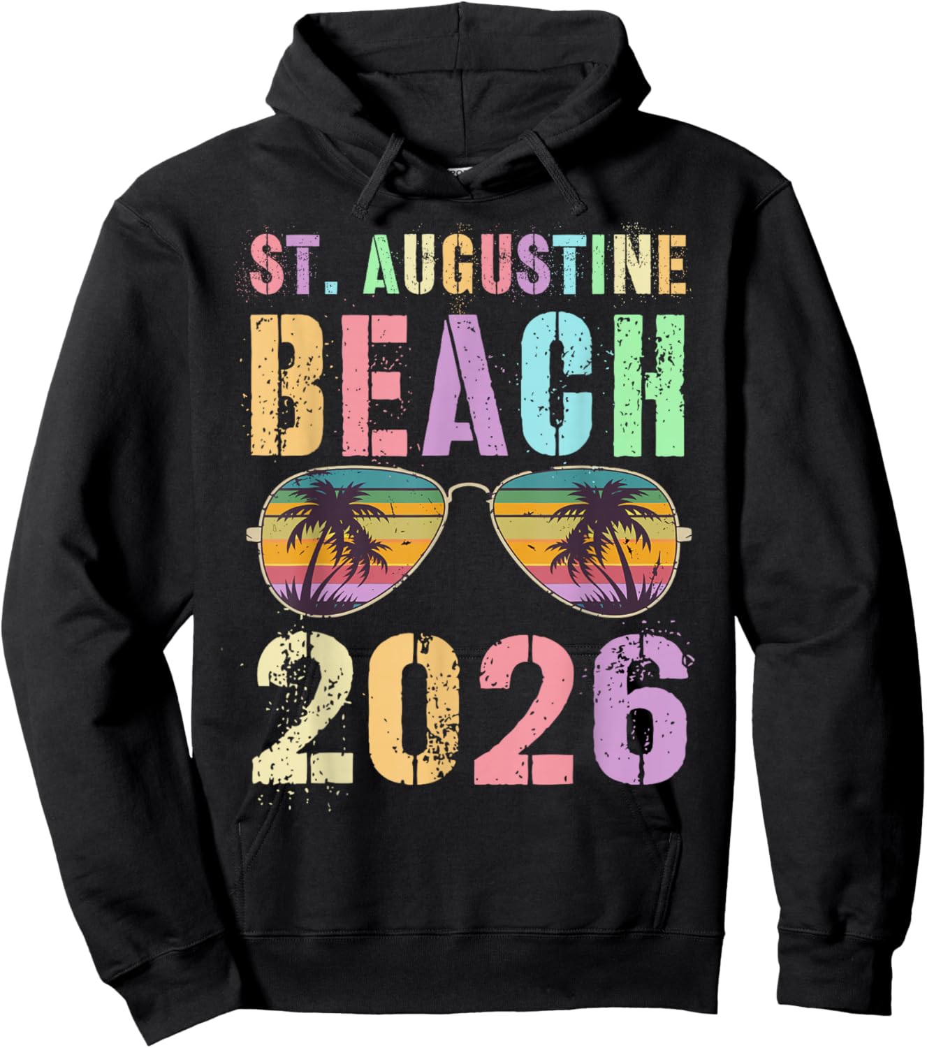 Cute ST Augustine Beach 2026 Vacation Swimming Trip Matching Hoodie - Hoodie | Black