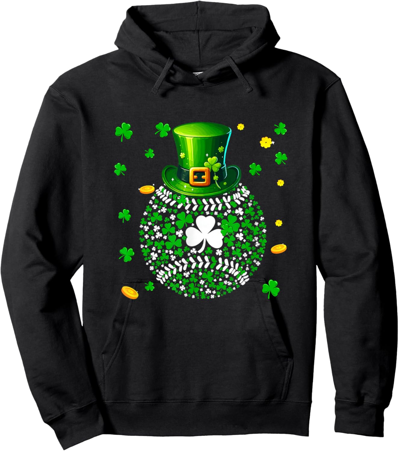 Baseball Ball St. Patrick's Day Costume Player Fan Team Hoodie - Hoodie | Black