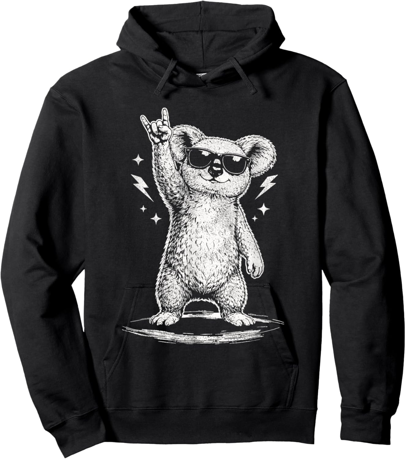 Koala with Sunglasses Rock Music Hoodie - Hoodie | Black