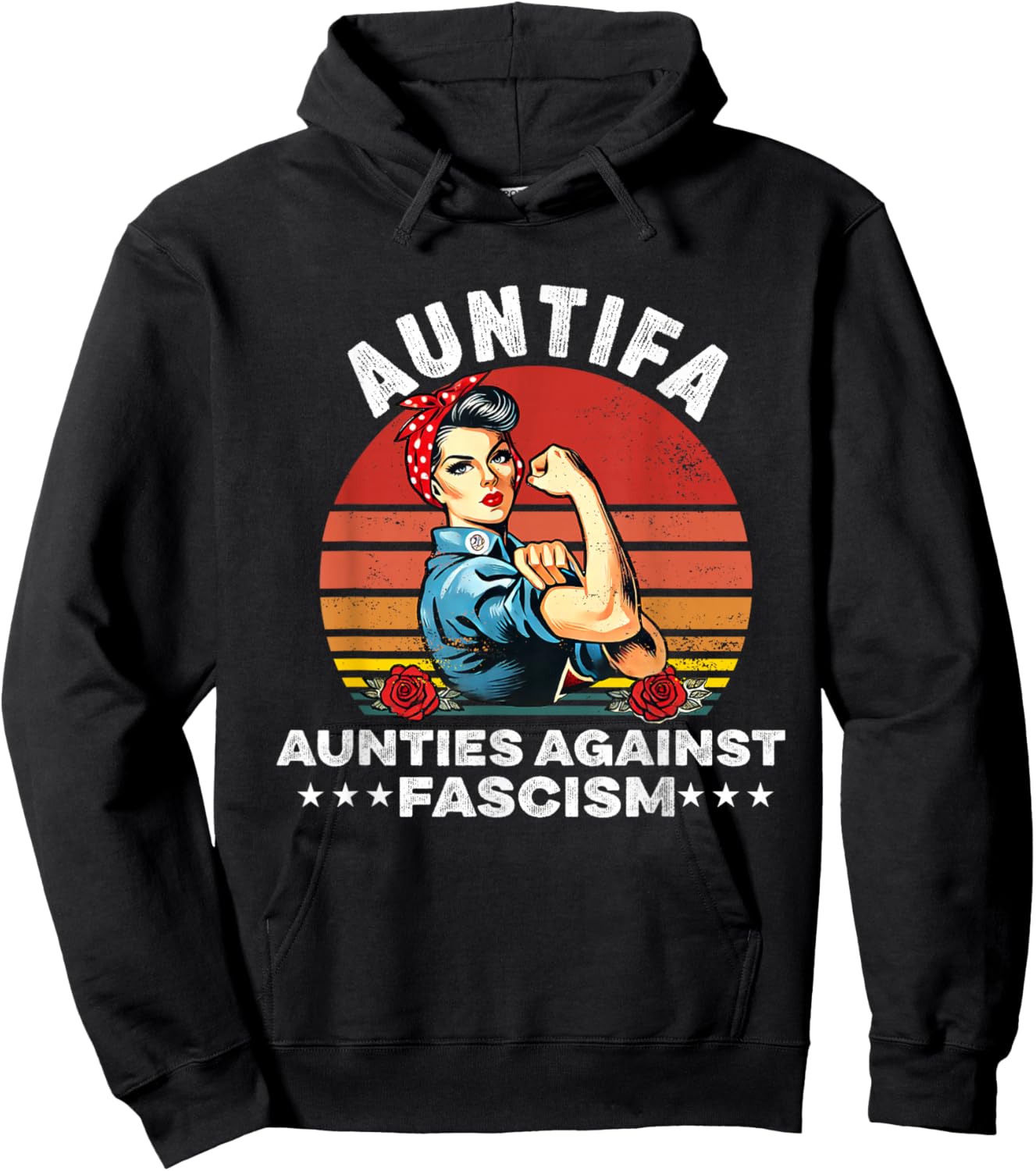 Auntifa Aunties Against Fascism Protest Medusa Feminist Hoodie - Hoodie | Black