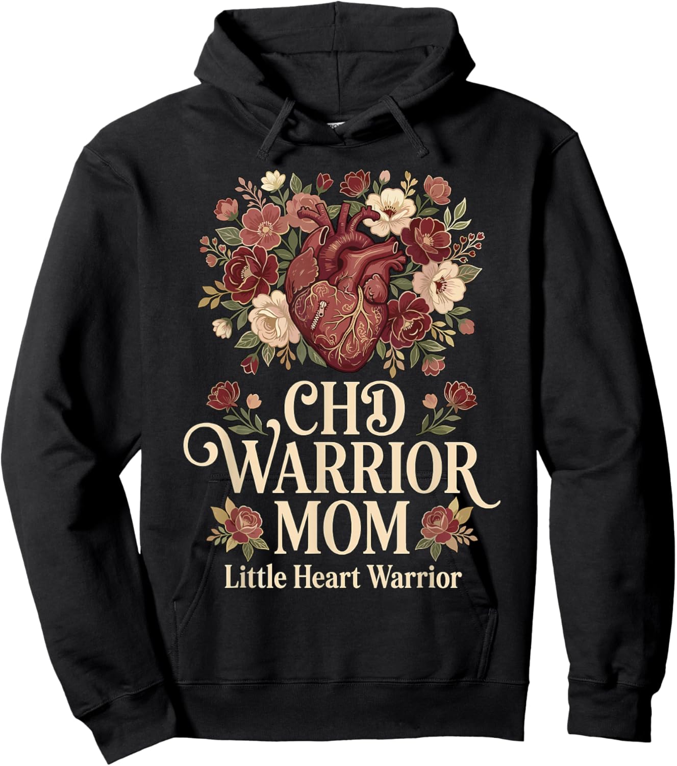 CHD Warrior Mom Congenital Heart Defect Disease Awareness Hoodie - Hoodie | Black