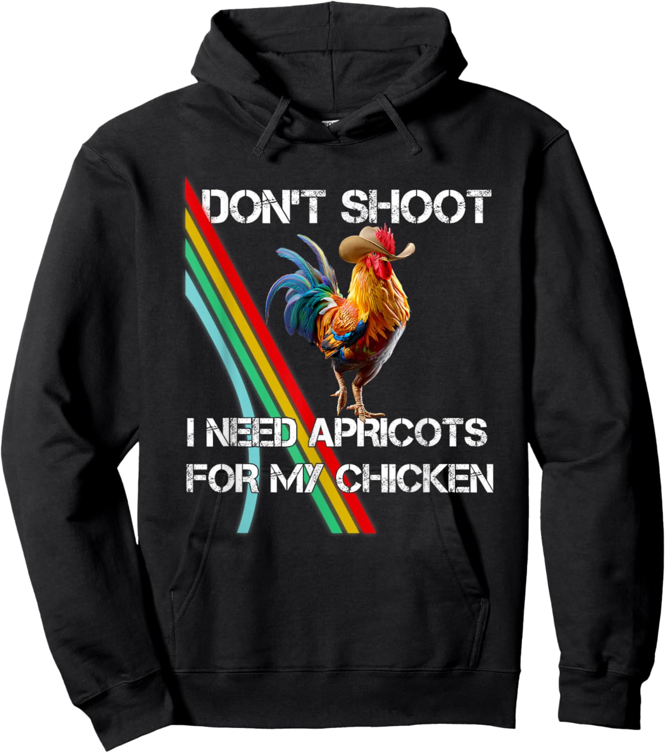 Don't Shoot I Need Apricot for My Chicken Funny Meme Hoodie - Hoodie | Black