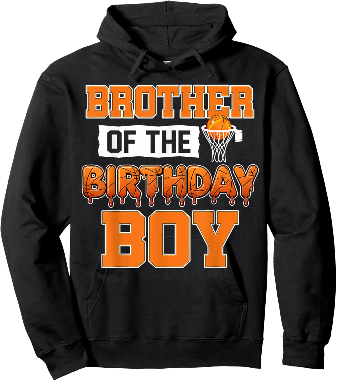 Brother of The Birthday Boy Retro Basketball Player Family Hoodie - Hoodie | Black