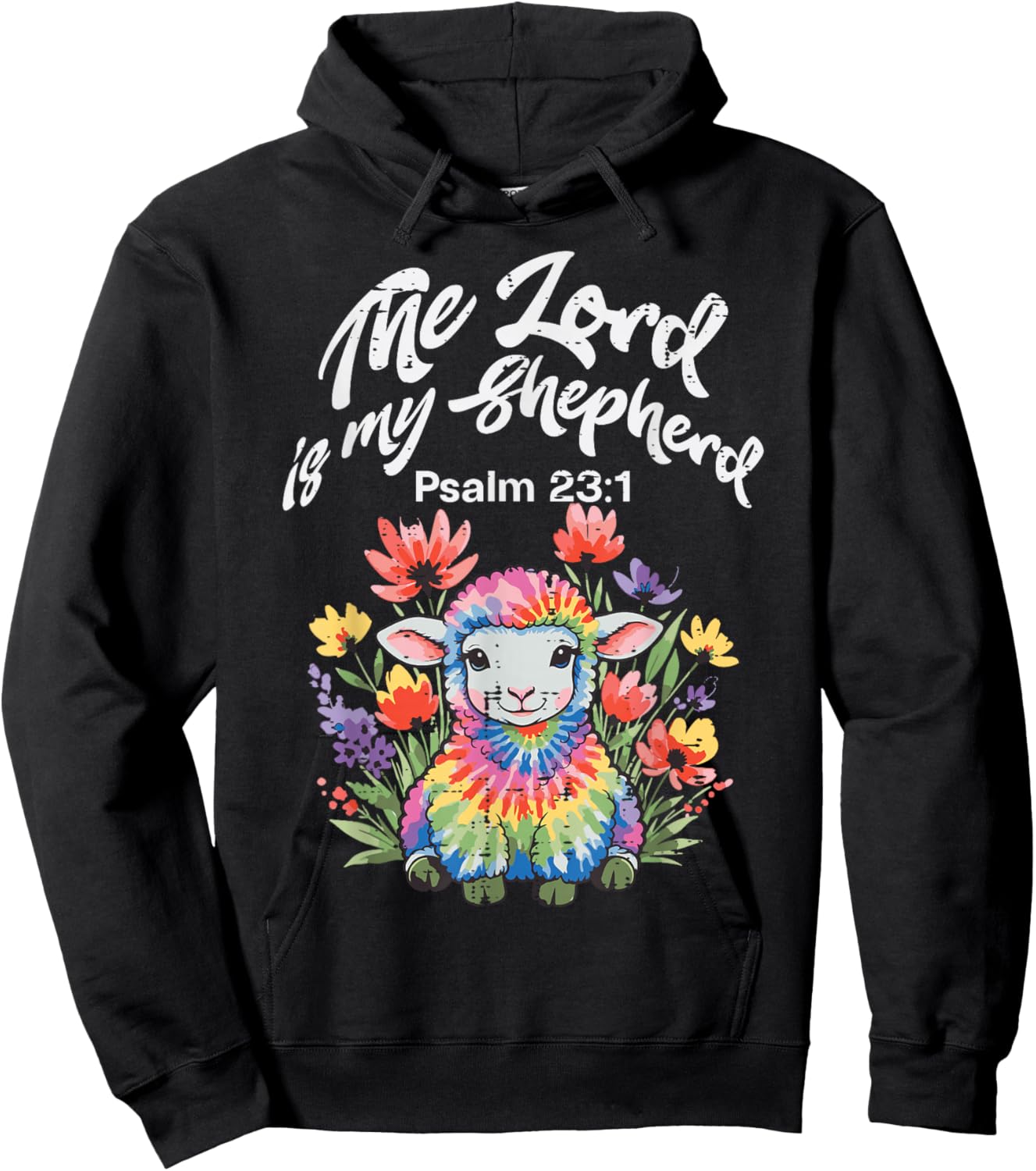 The Lord is My Shepherd Sheep Easter Christian Women Men Kid Hoodie - Hoodie | Black